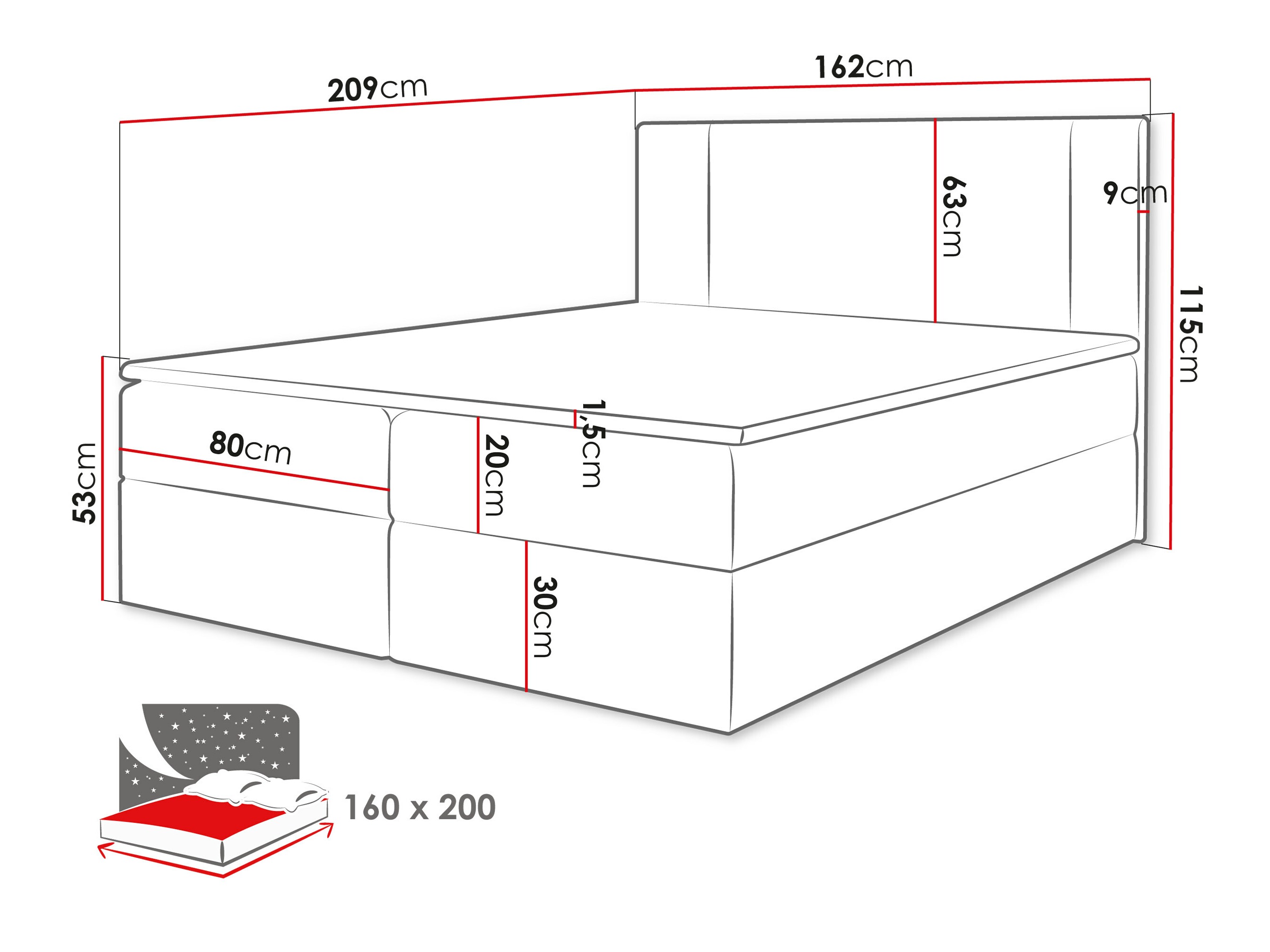 Continental bed Zanesville 101 (Manila 14)