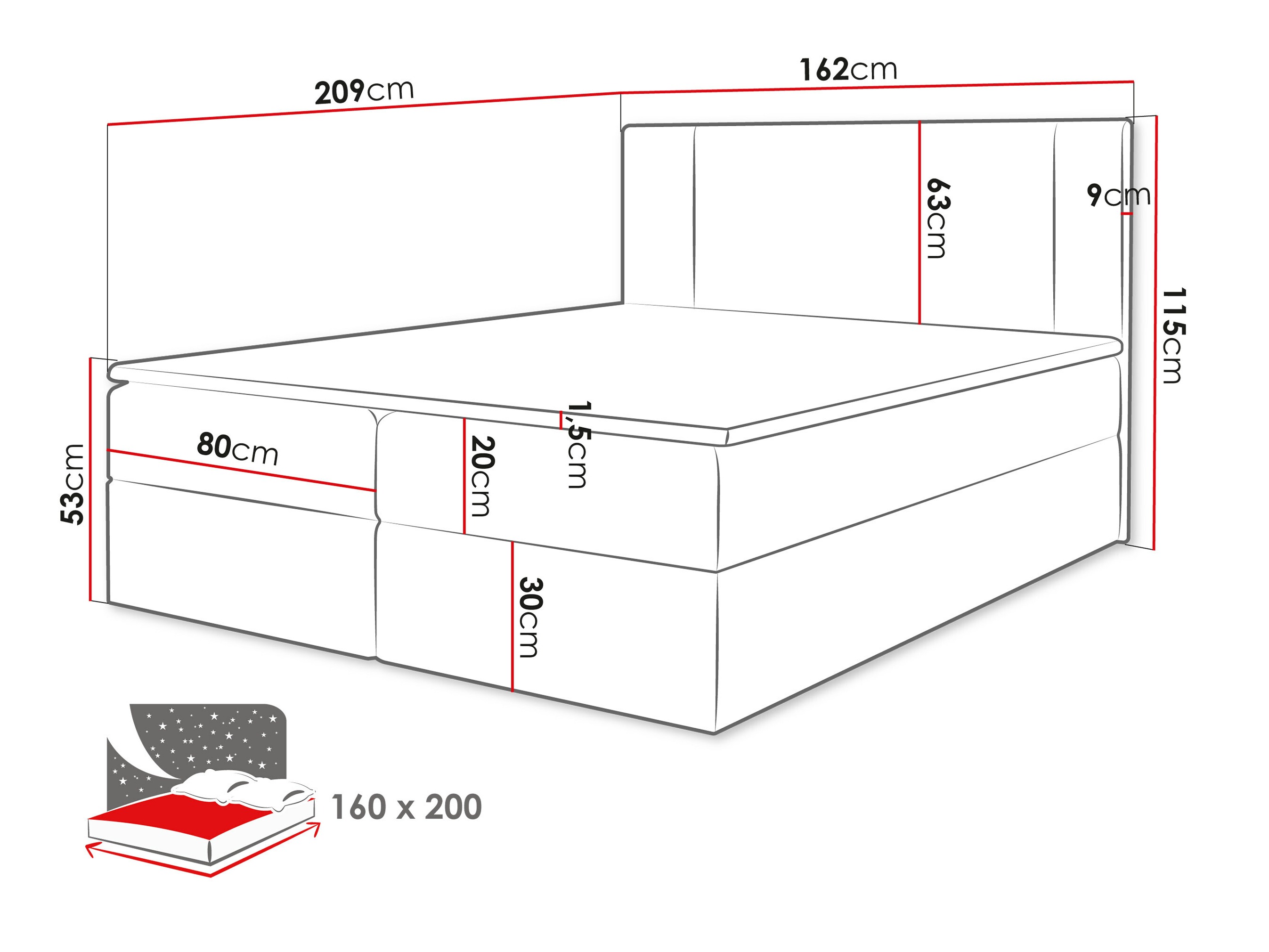 Continental bed Zanesville 101 (Manila 16)