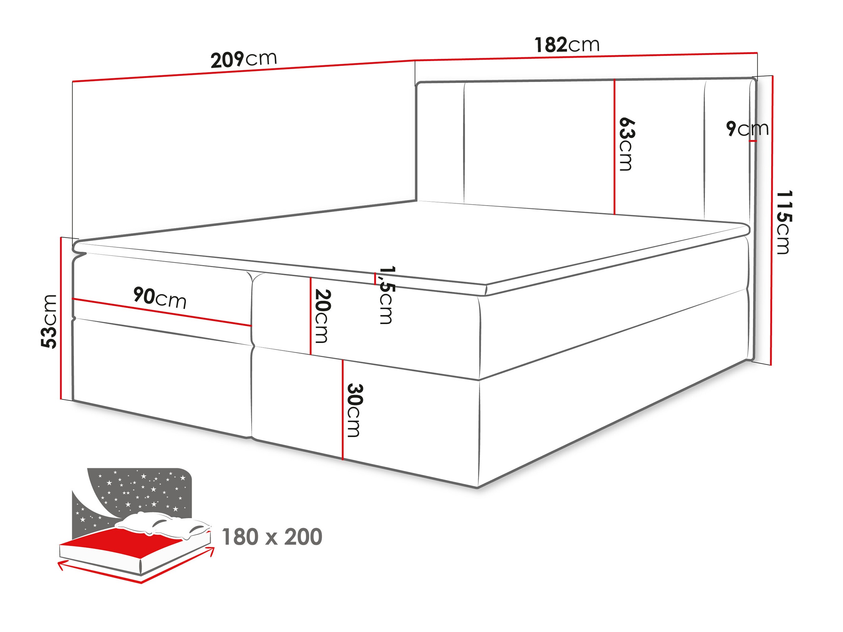 Continental bed Zanesville 101 (Manila 16)