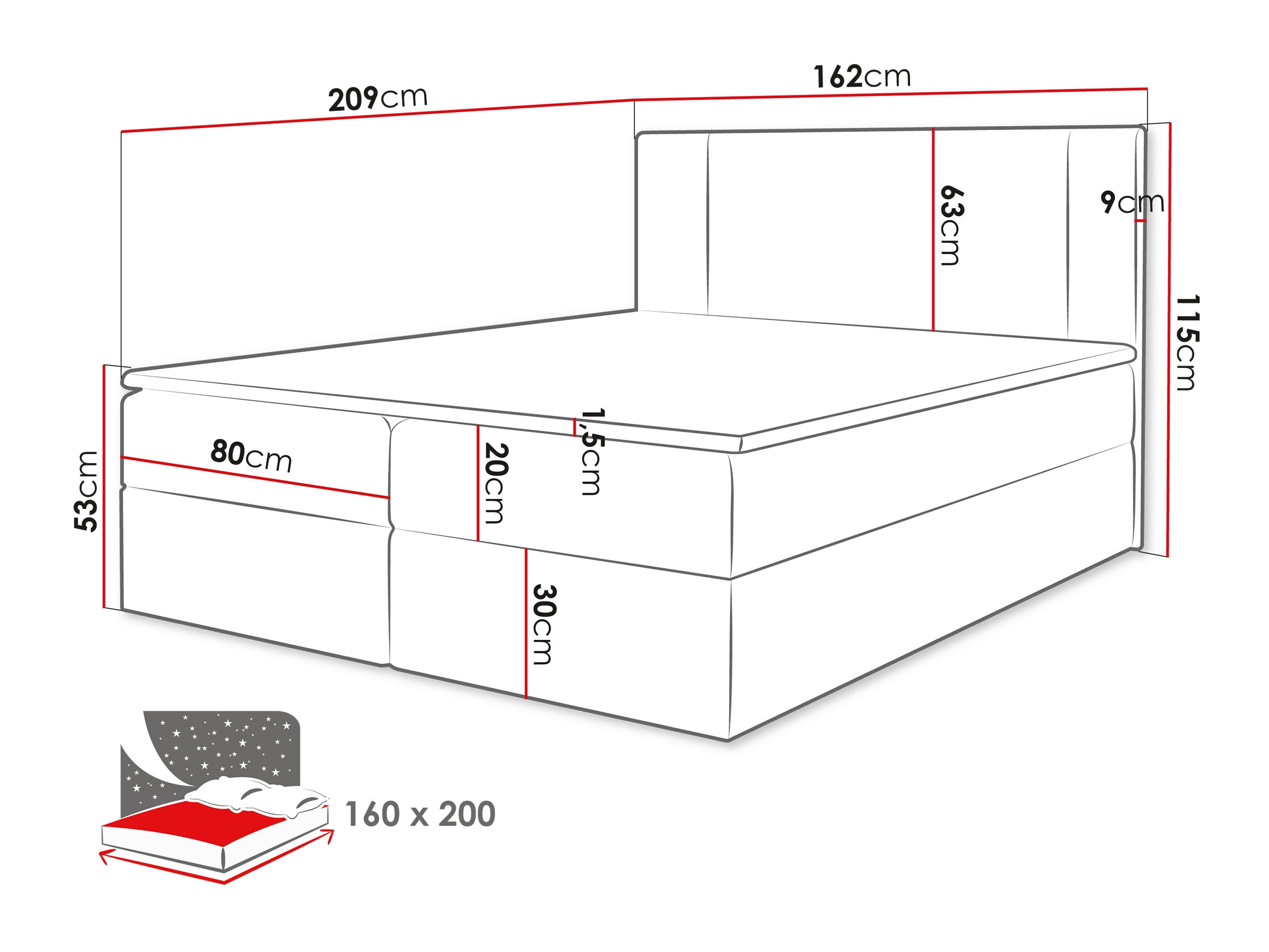 Continental bed Zanesville 101 (Manila 18)