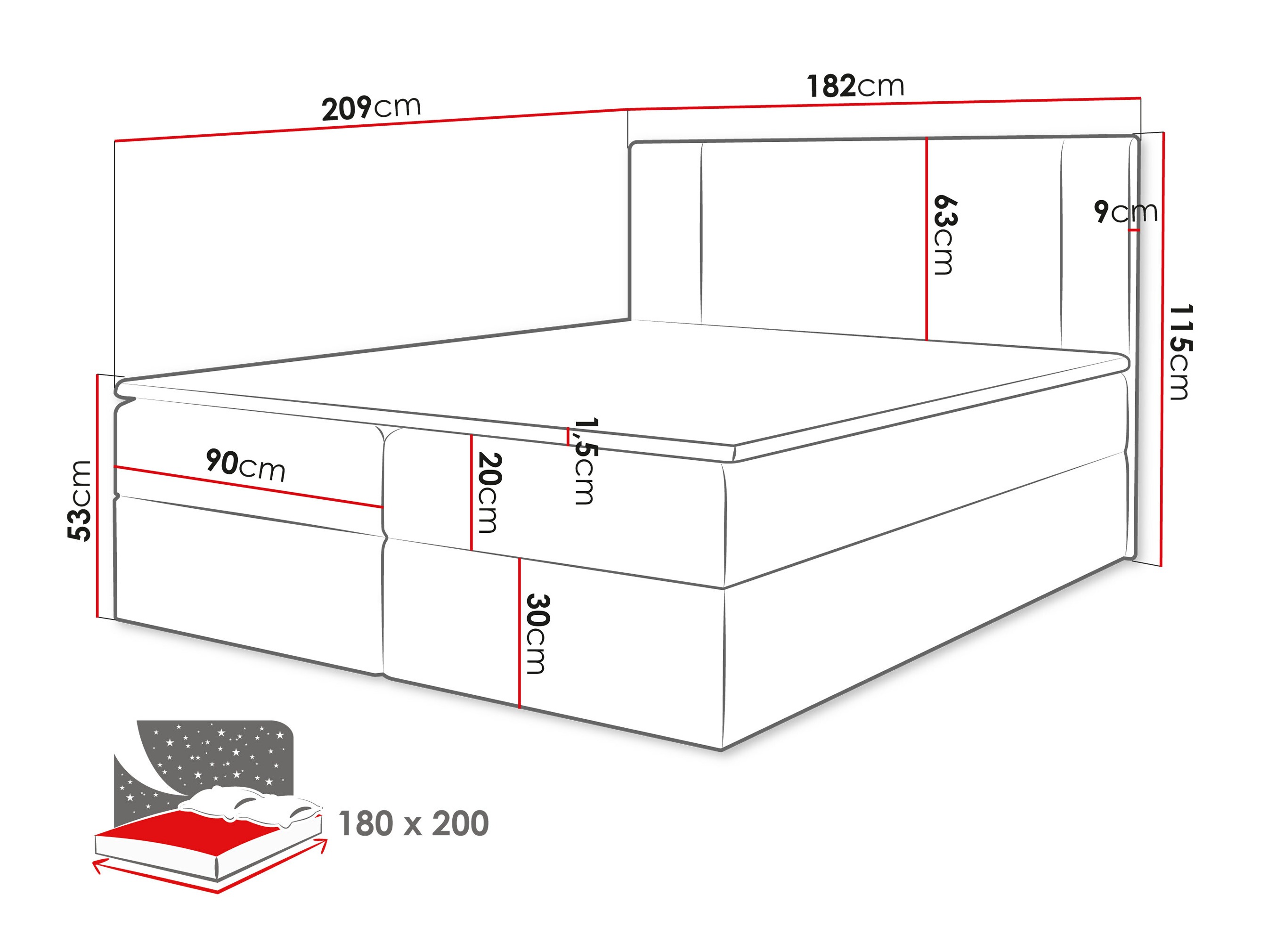 Continental bed Zanesville 101 (Manila 18)