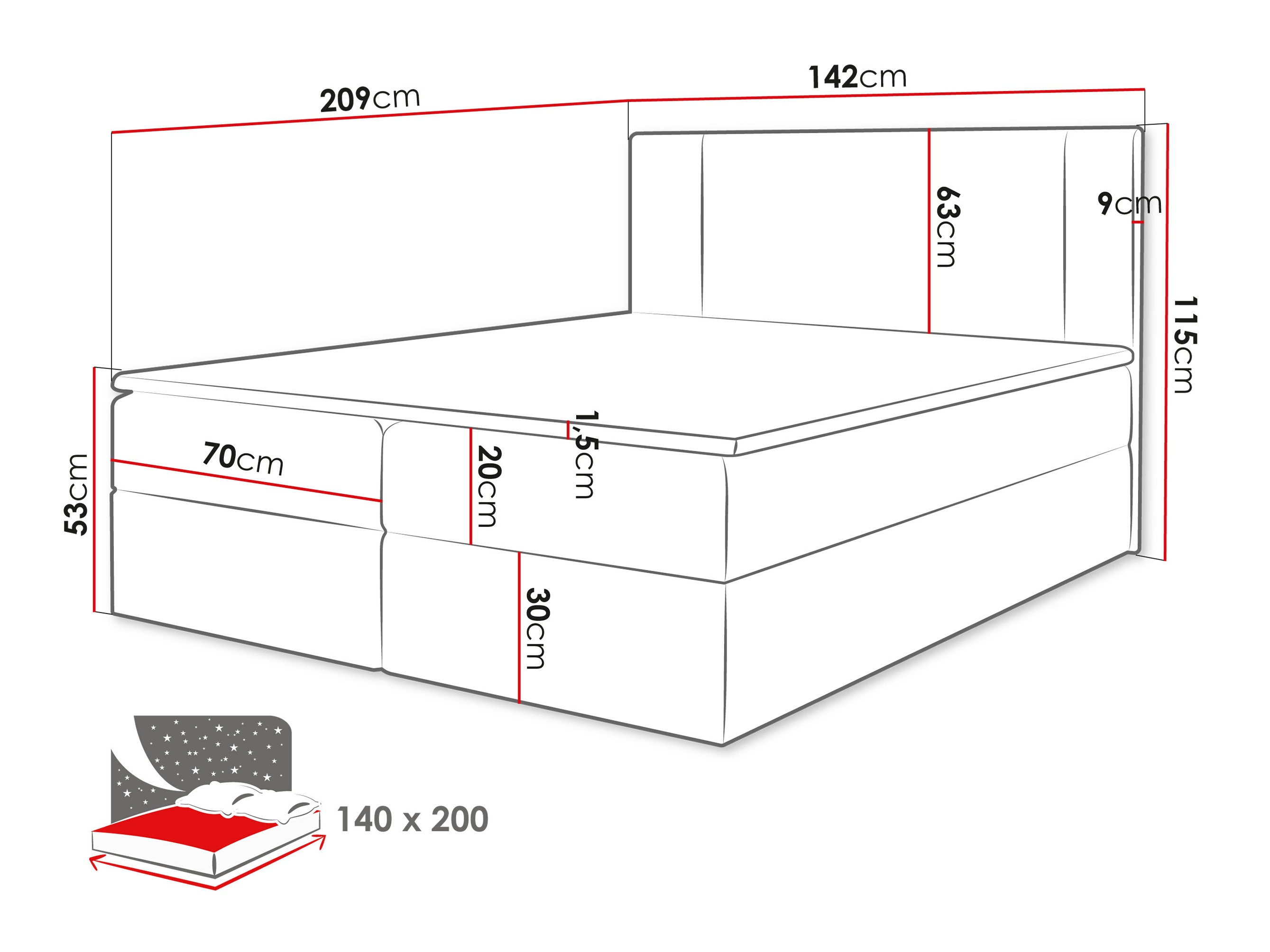 Continental bed Zanesville 101 (Manila 22)