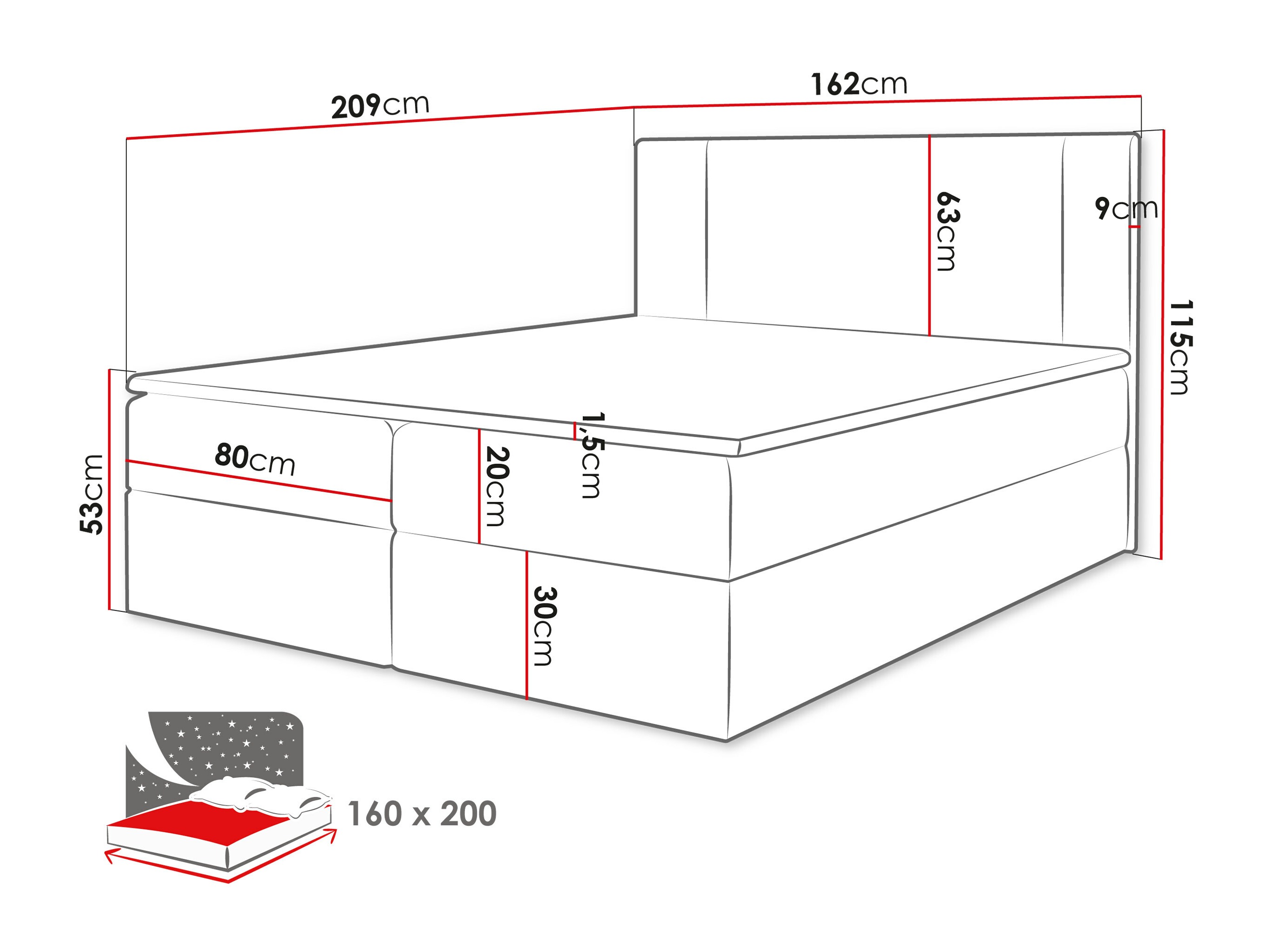Continental bed Zanesville 101 (Manila 22)