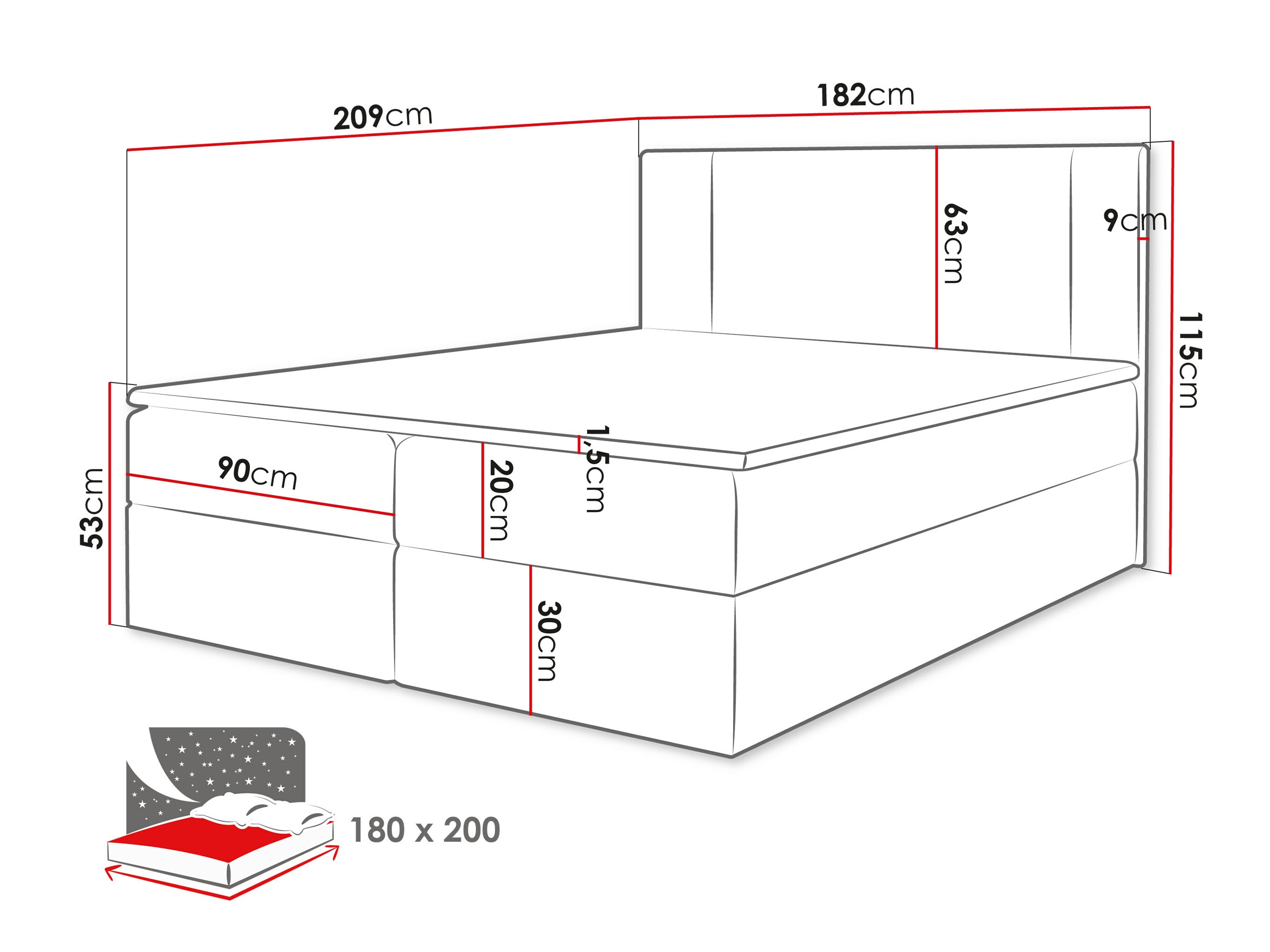 Continental bed Zanesville 101 (Manila 22)