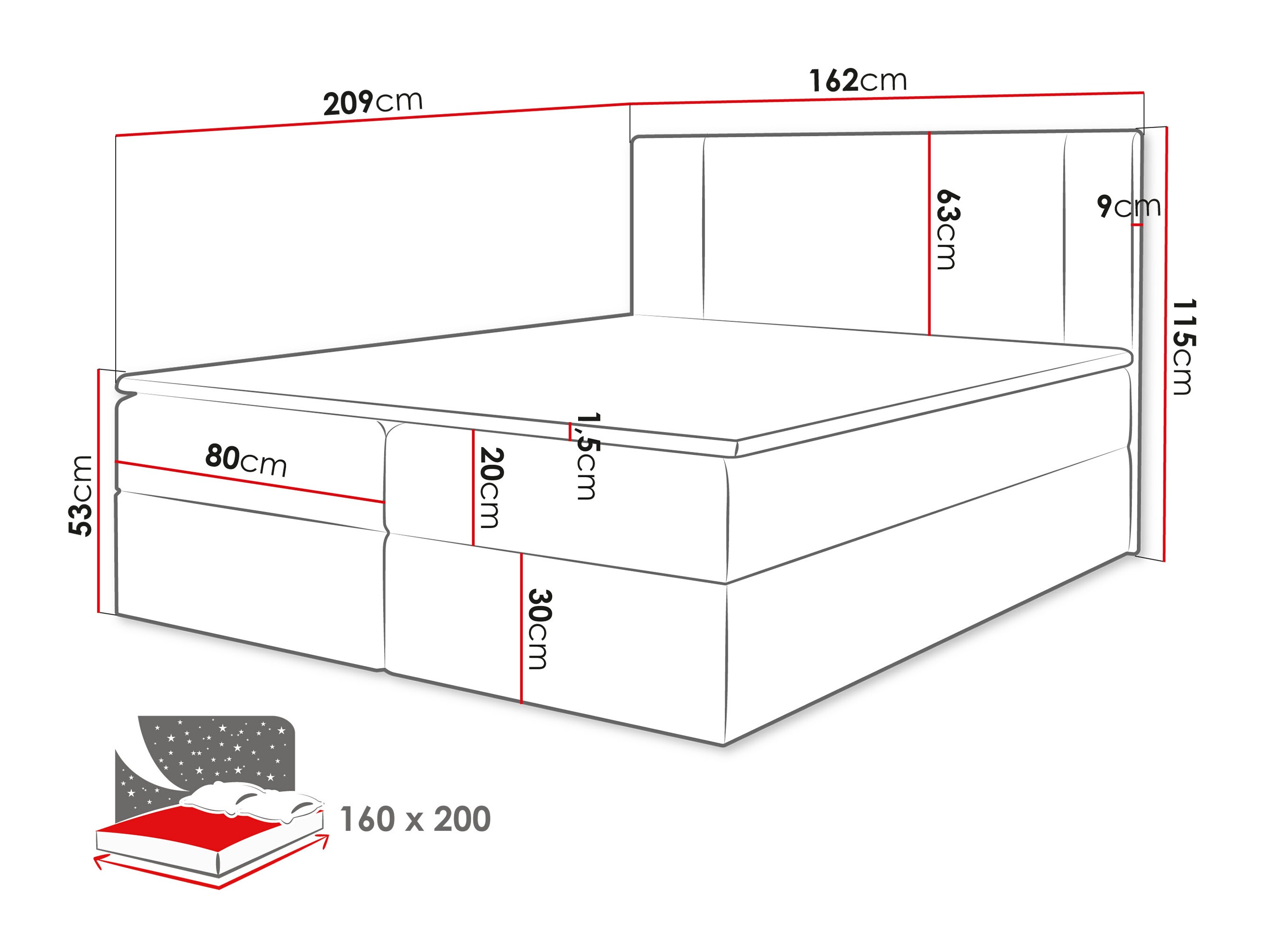 Continental bed Zanesville 101 (Manila 26)