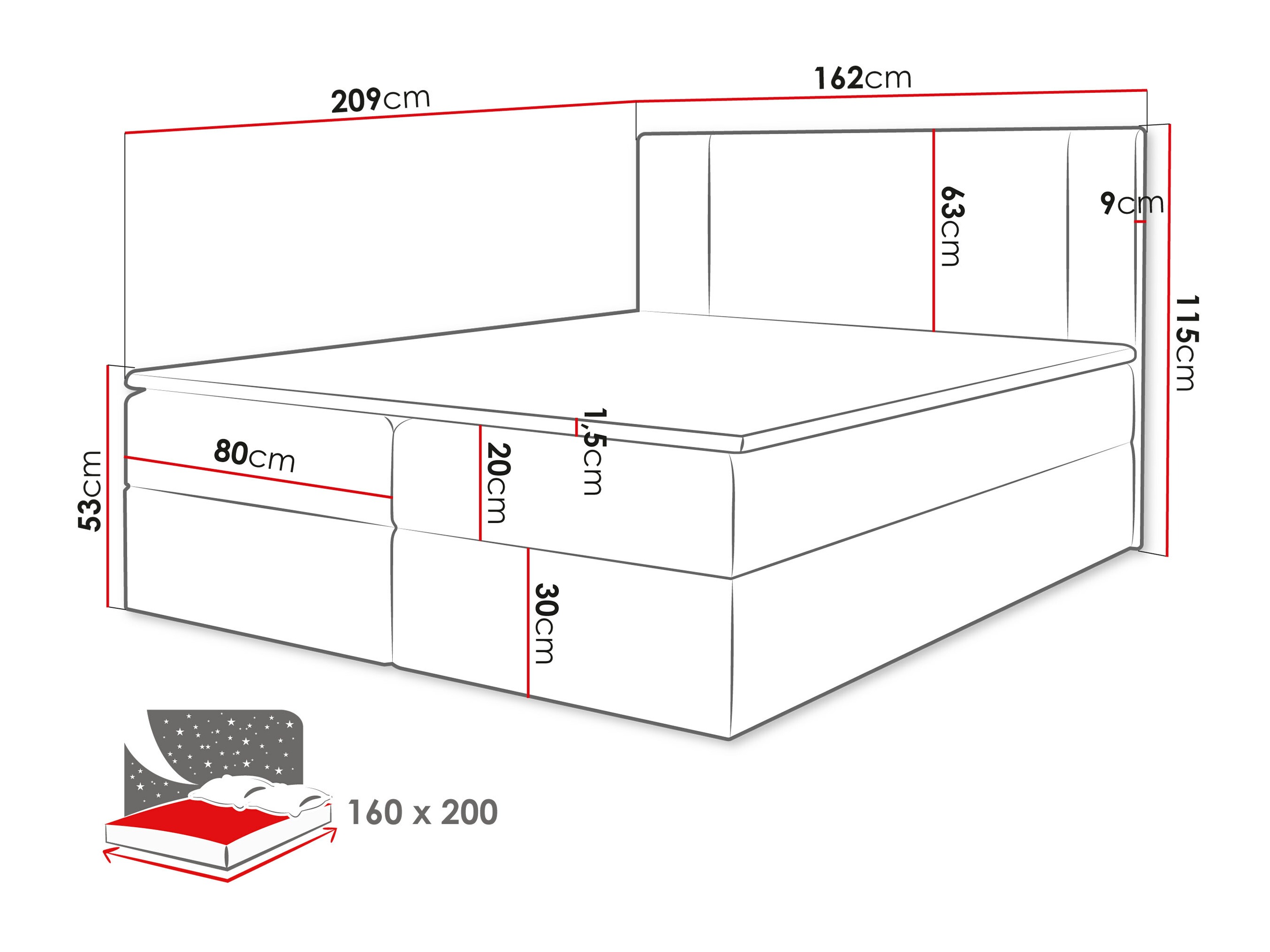 Continental bed Zanesville 101 (Manila 35)