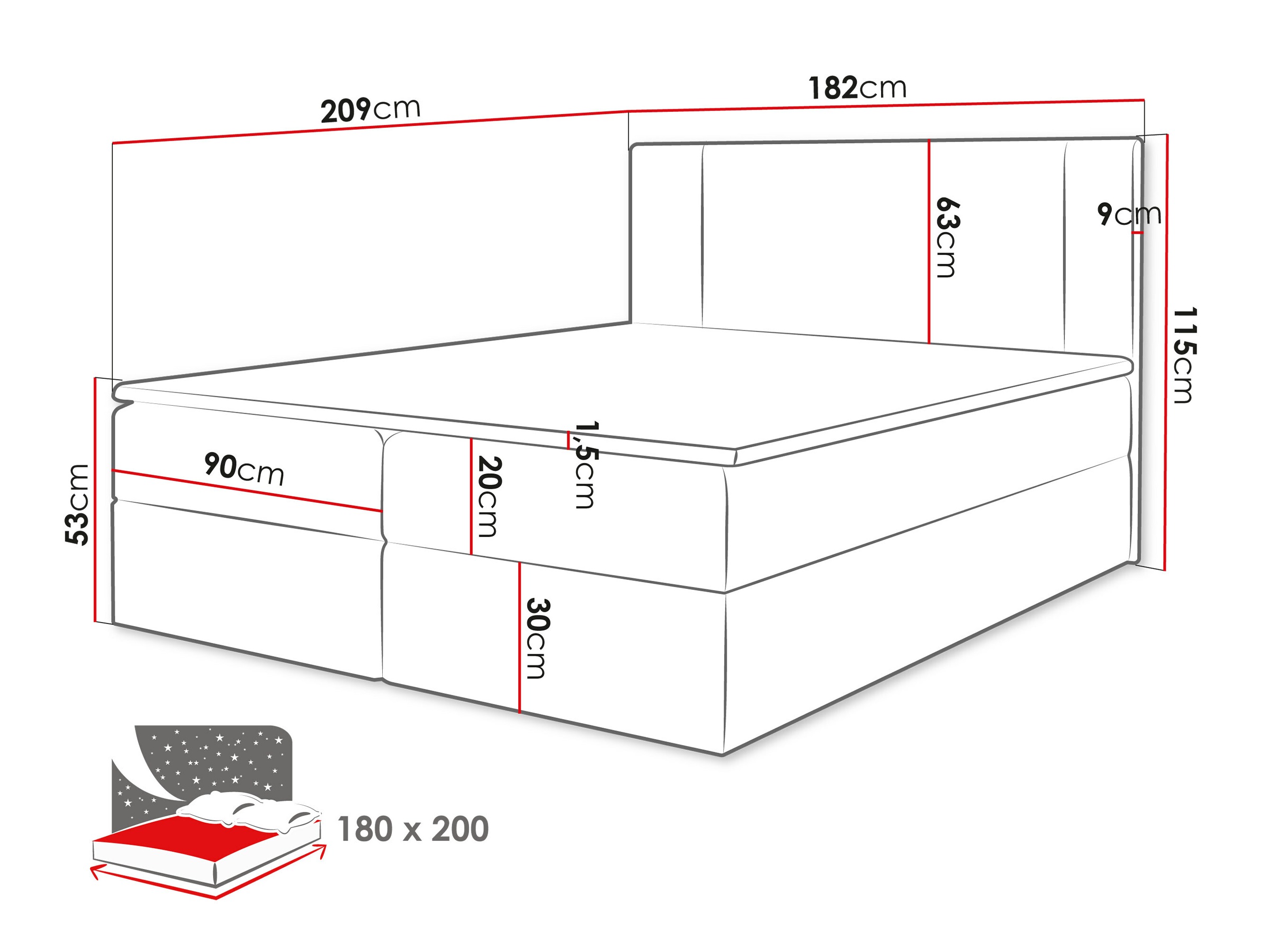 Continental bed Zanesville 101 (Manila 35)