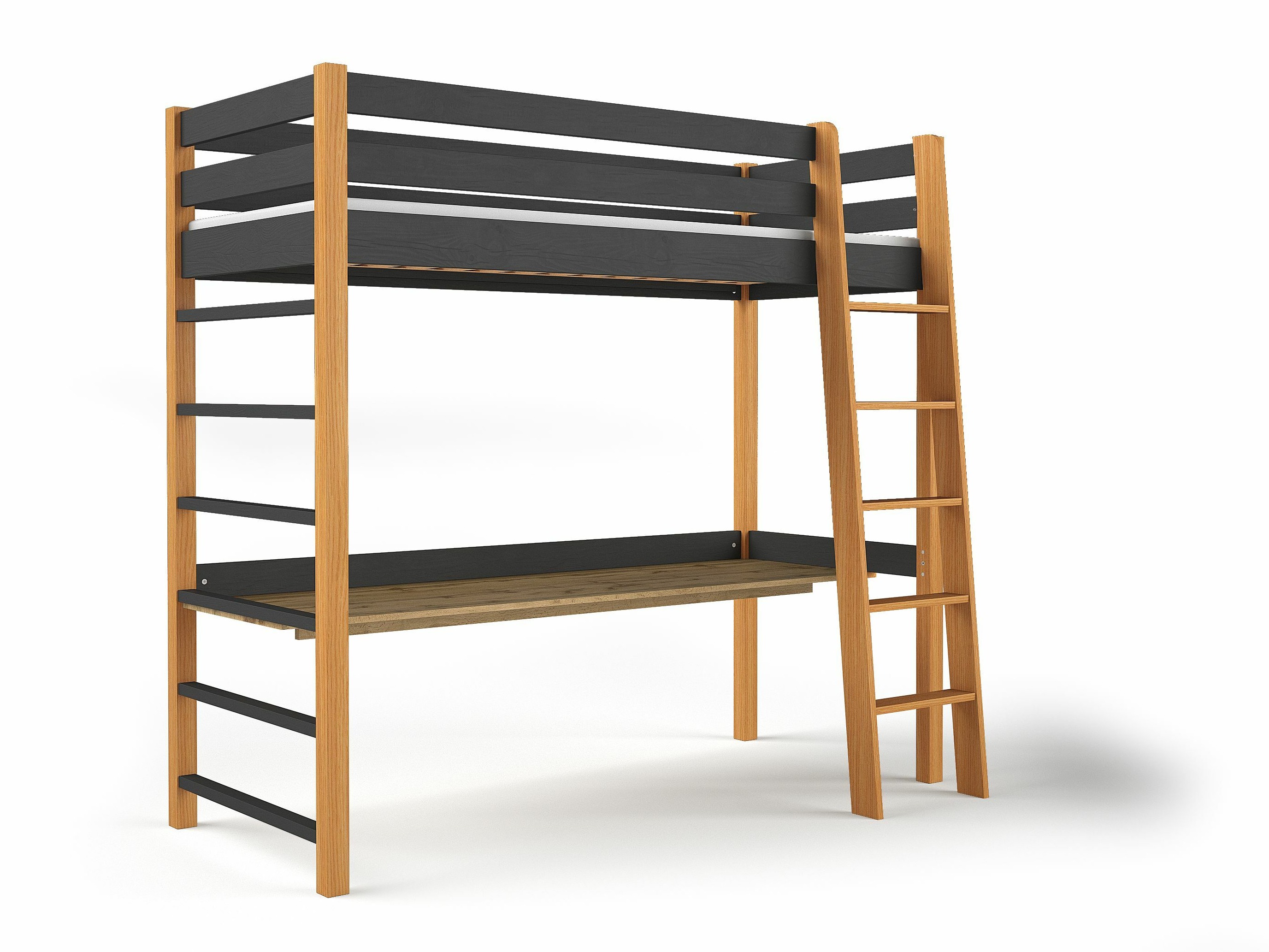 Loft bed Ogden 173 (Black)