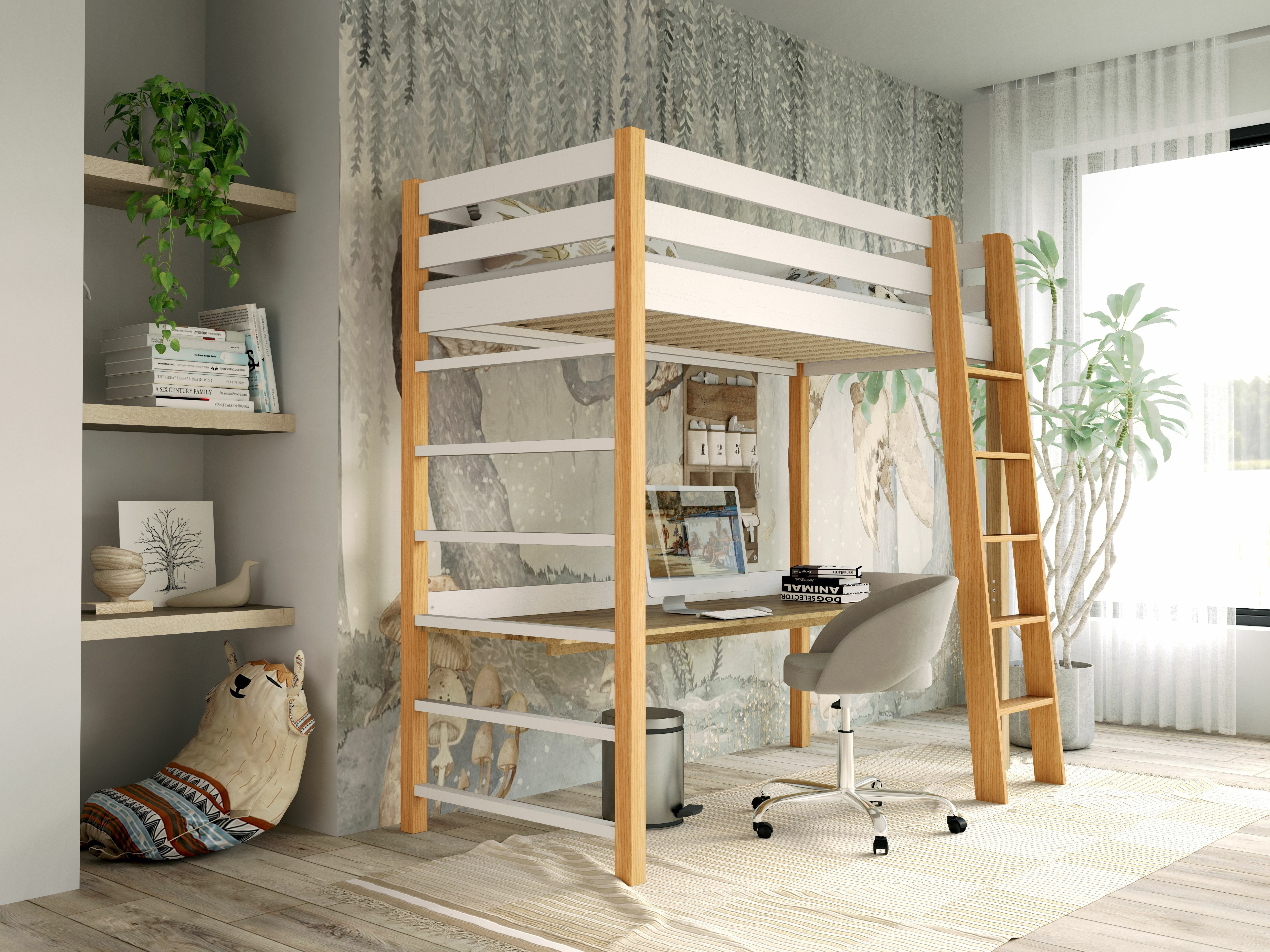 Loft bed Ogden 173 (White)