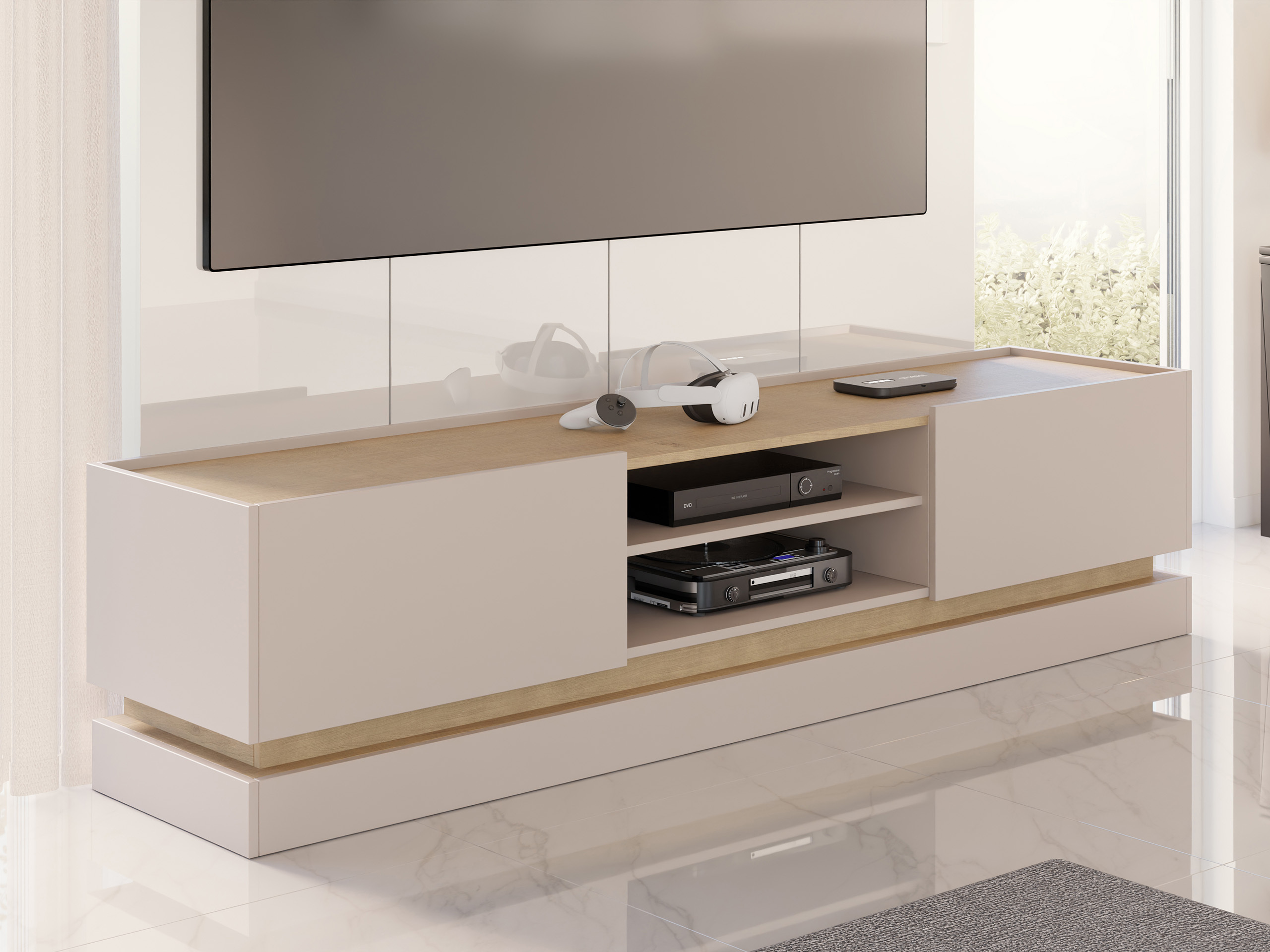 TV stand Comfivo Dalvenu 102 (Light brown + Oak)