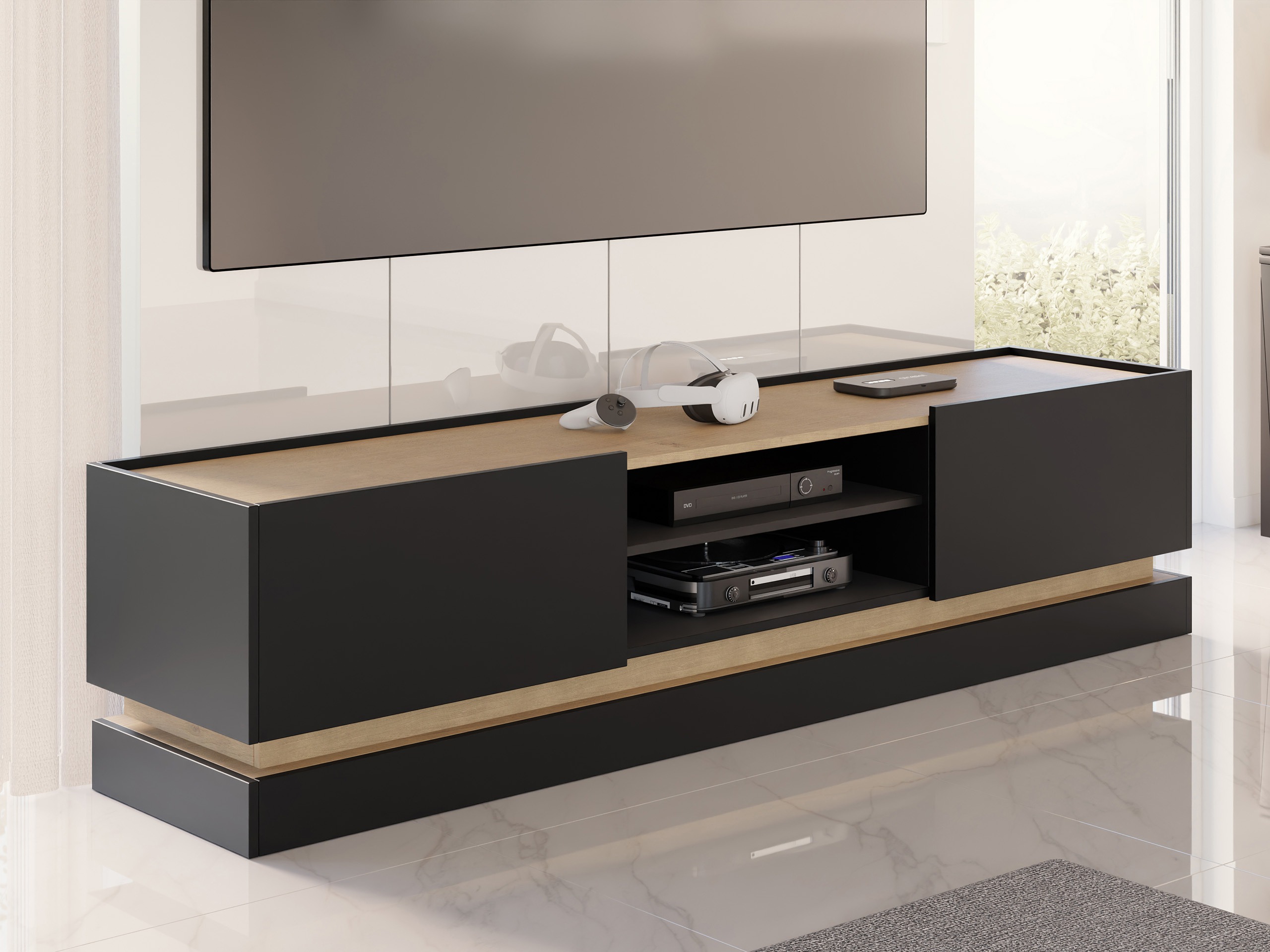 TV stand Comfivo Tilia (Black + Oak)