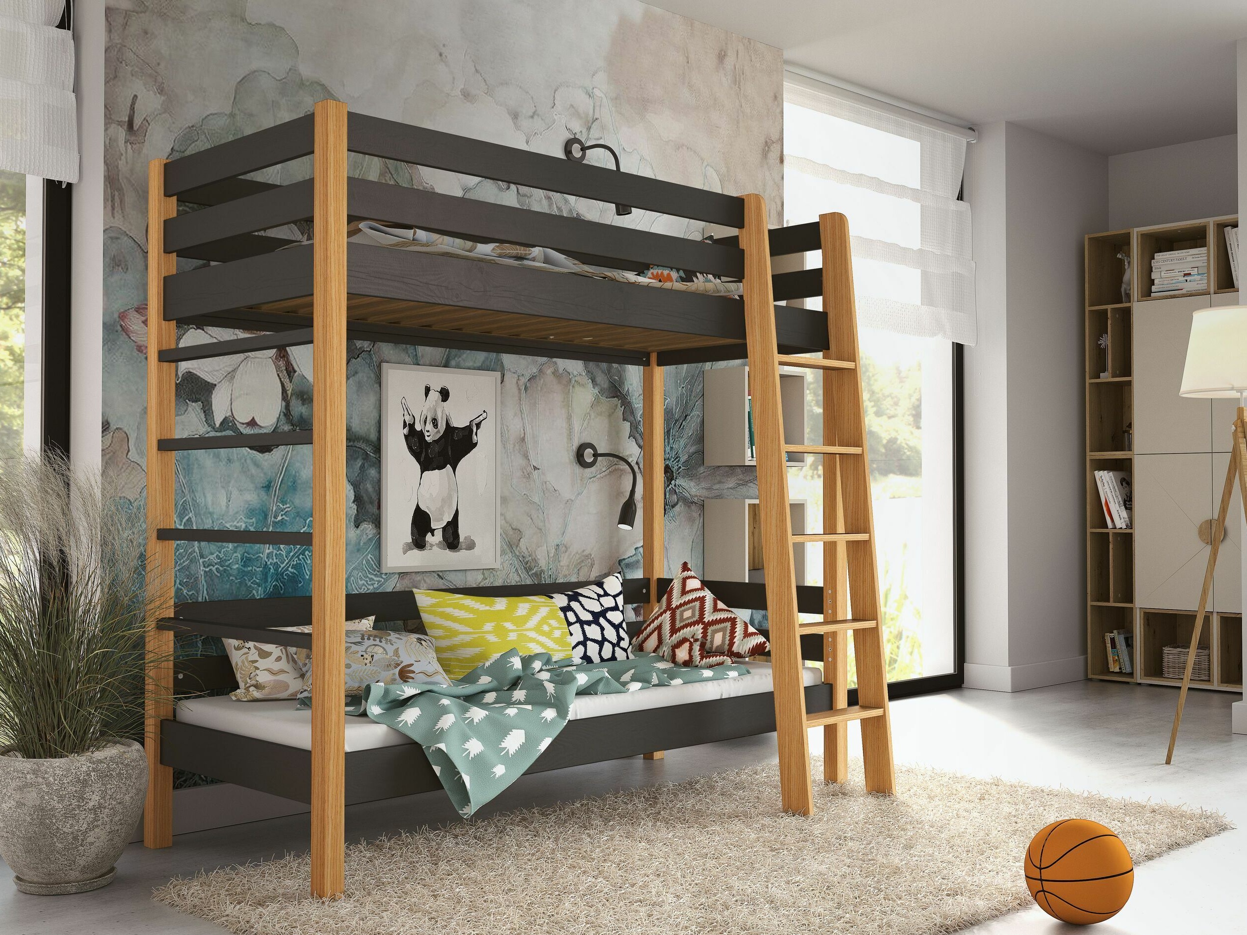 Bunk bed Ogden 174 (Black)