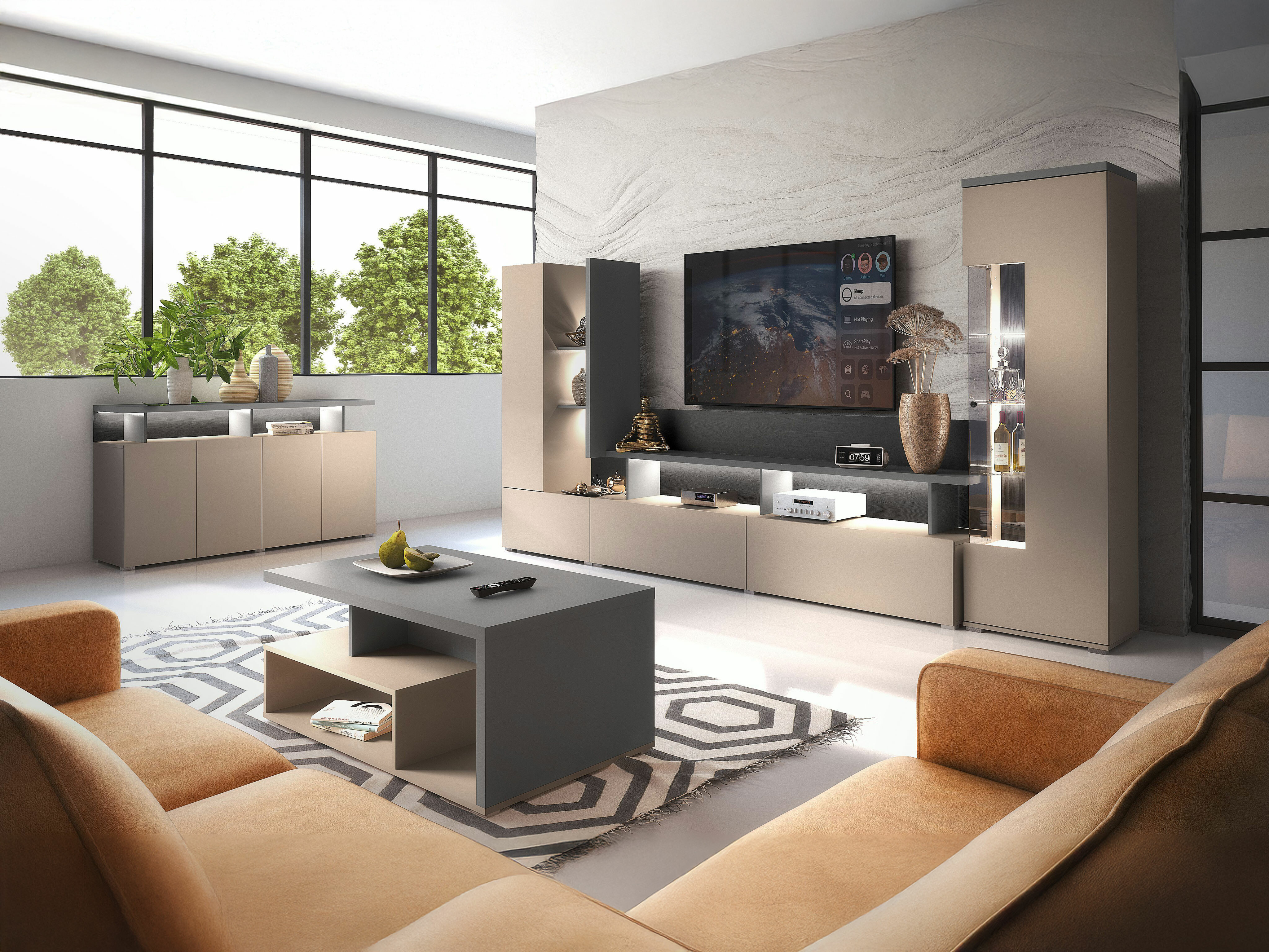 Bookcase Virvele 102 (Congo + Anthracite)