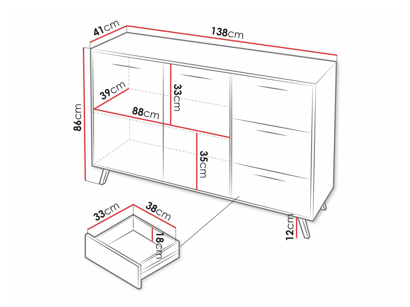 Chest of drawers Lombala 100