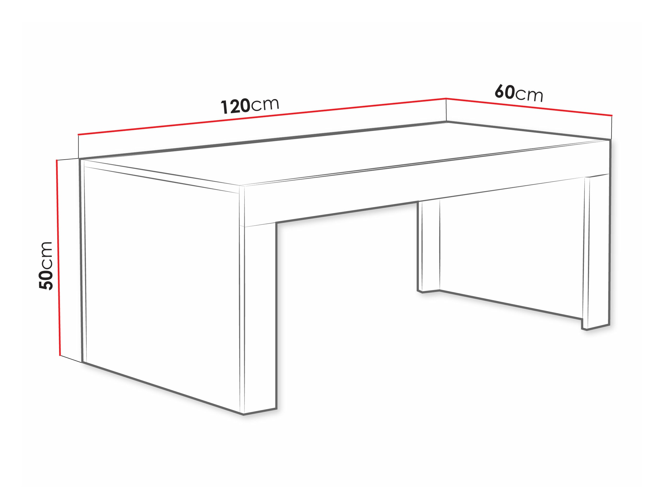 Coffee table Charlotte 107 (White + Glossy white)