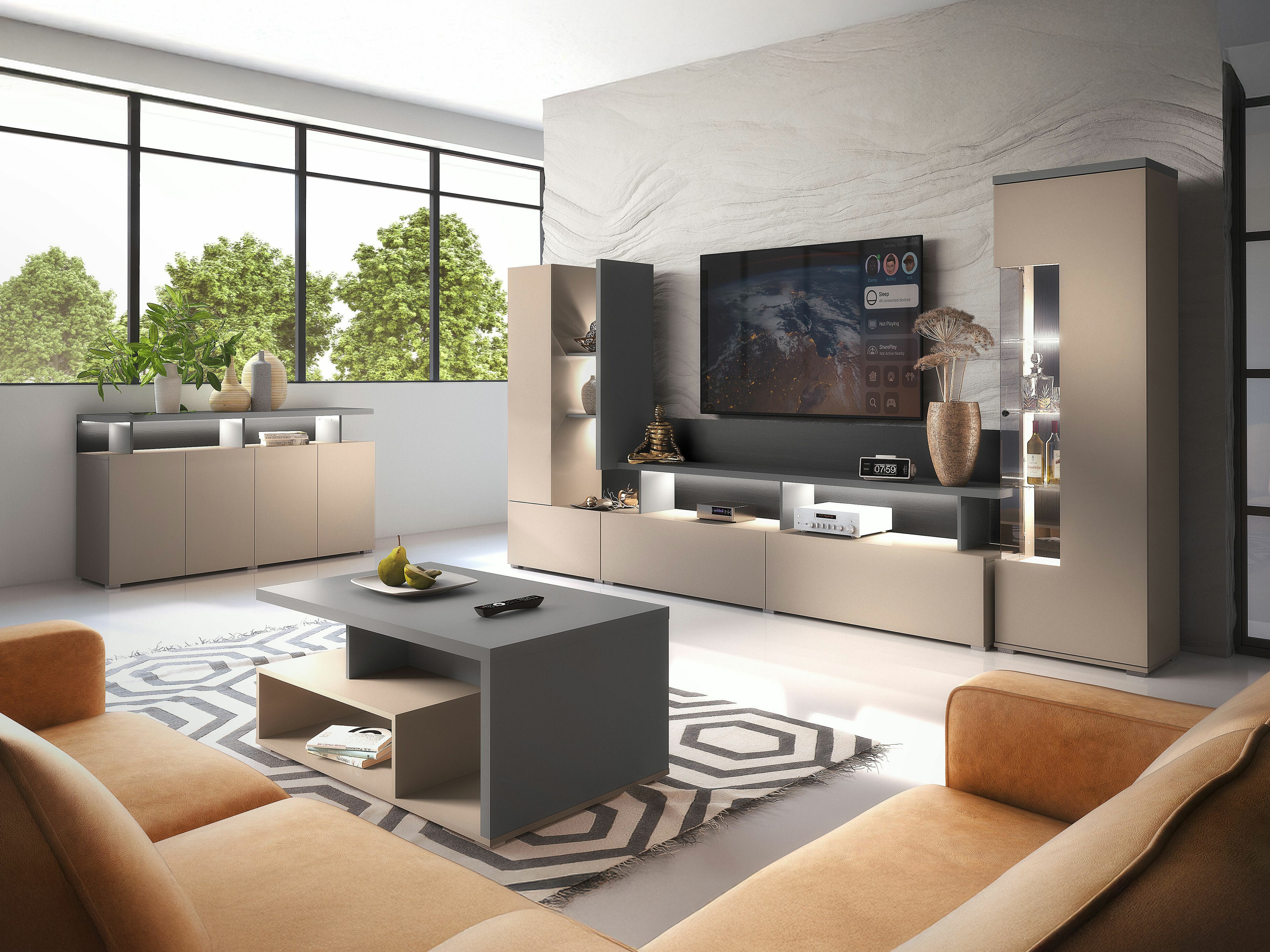 Living room set Virvele 101 (Congo + Anthracite)