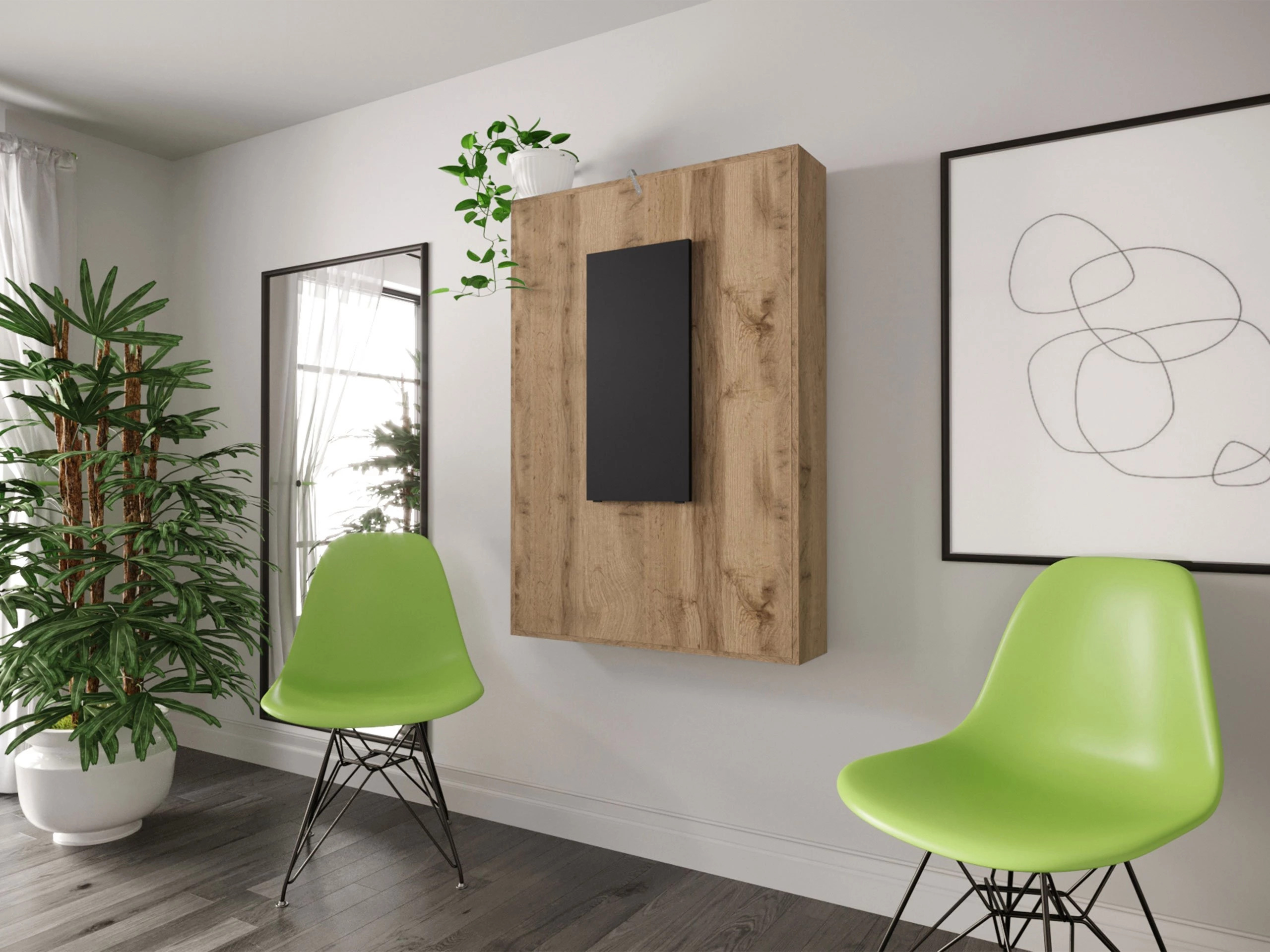 Folding table Hartford 428 (Black + Wotan Oak)