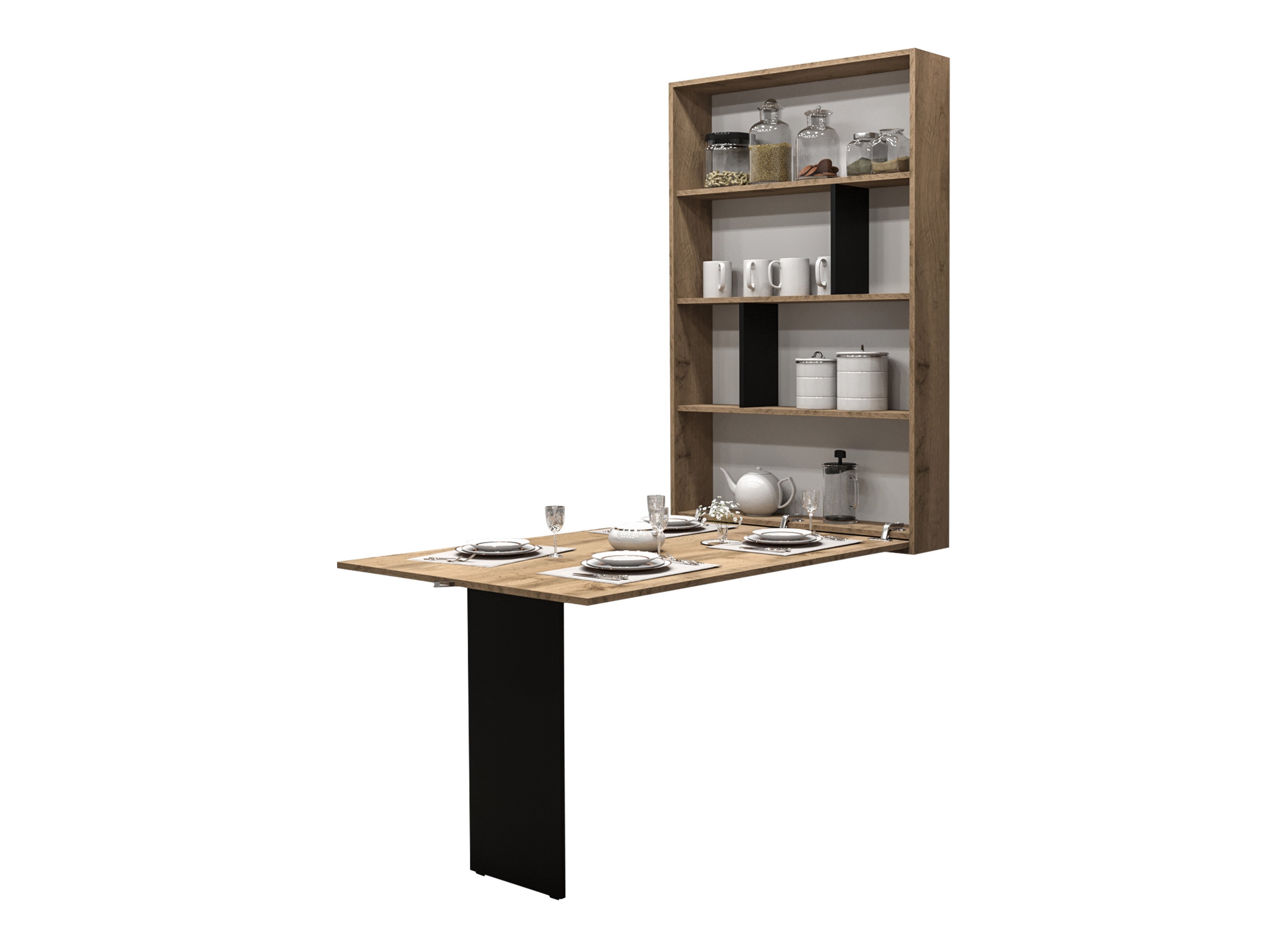 Folding table Hartford 428 (Black + Wotan Oak)