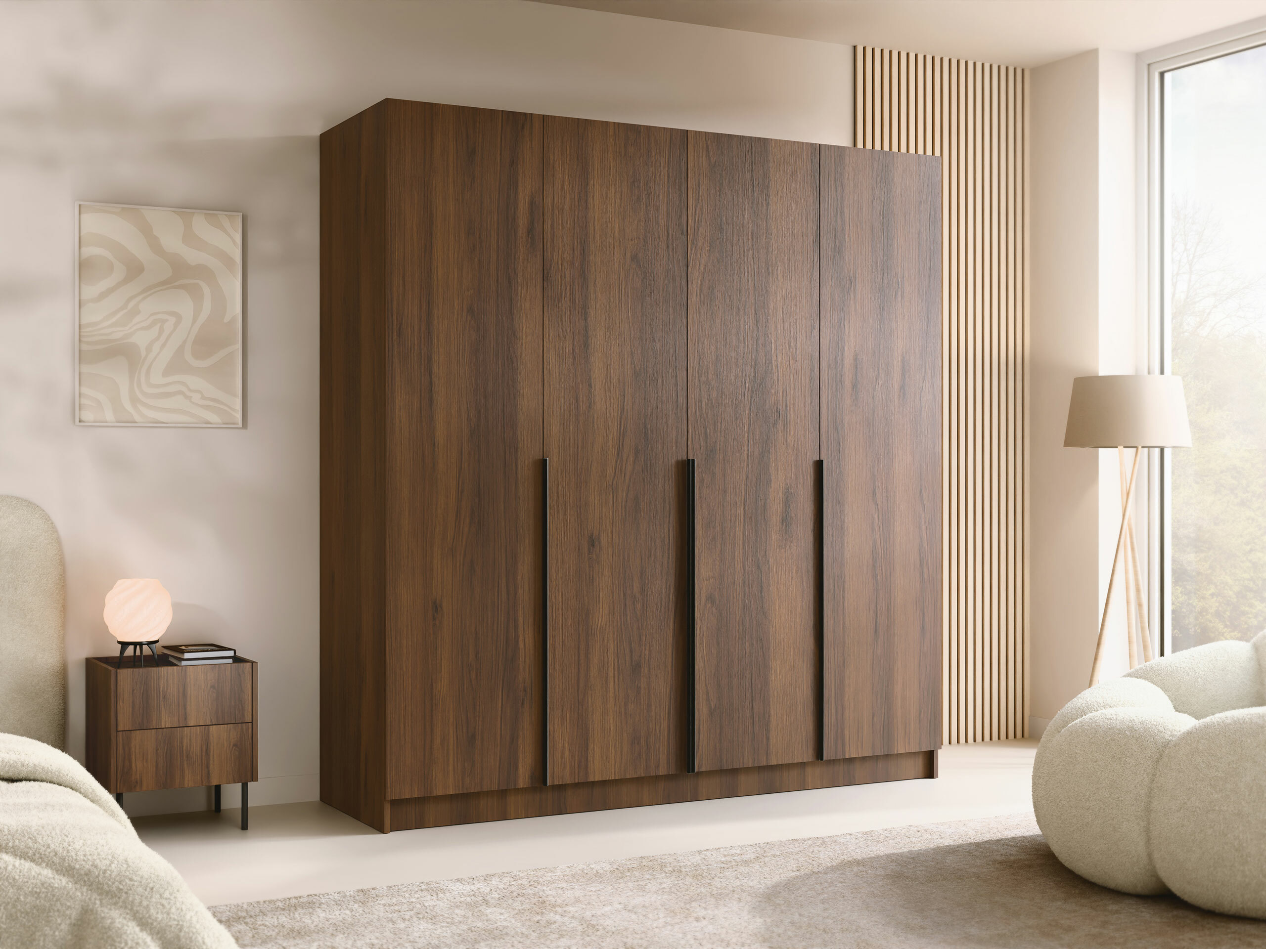 Wardrobe Closico Navor I (Walnut + Black)