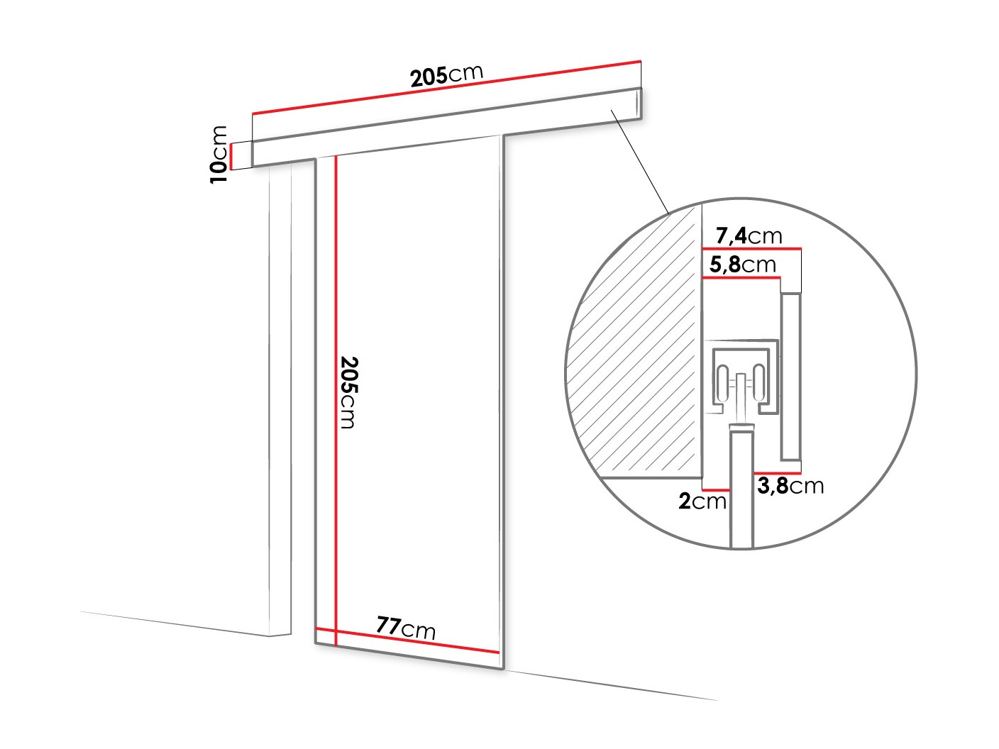 Sliding door Closico Fundus II (Cashmere)
