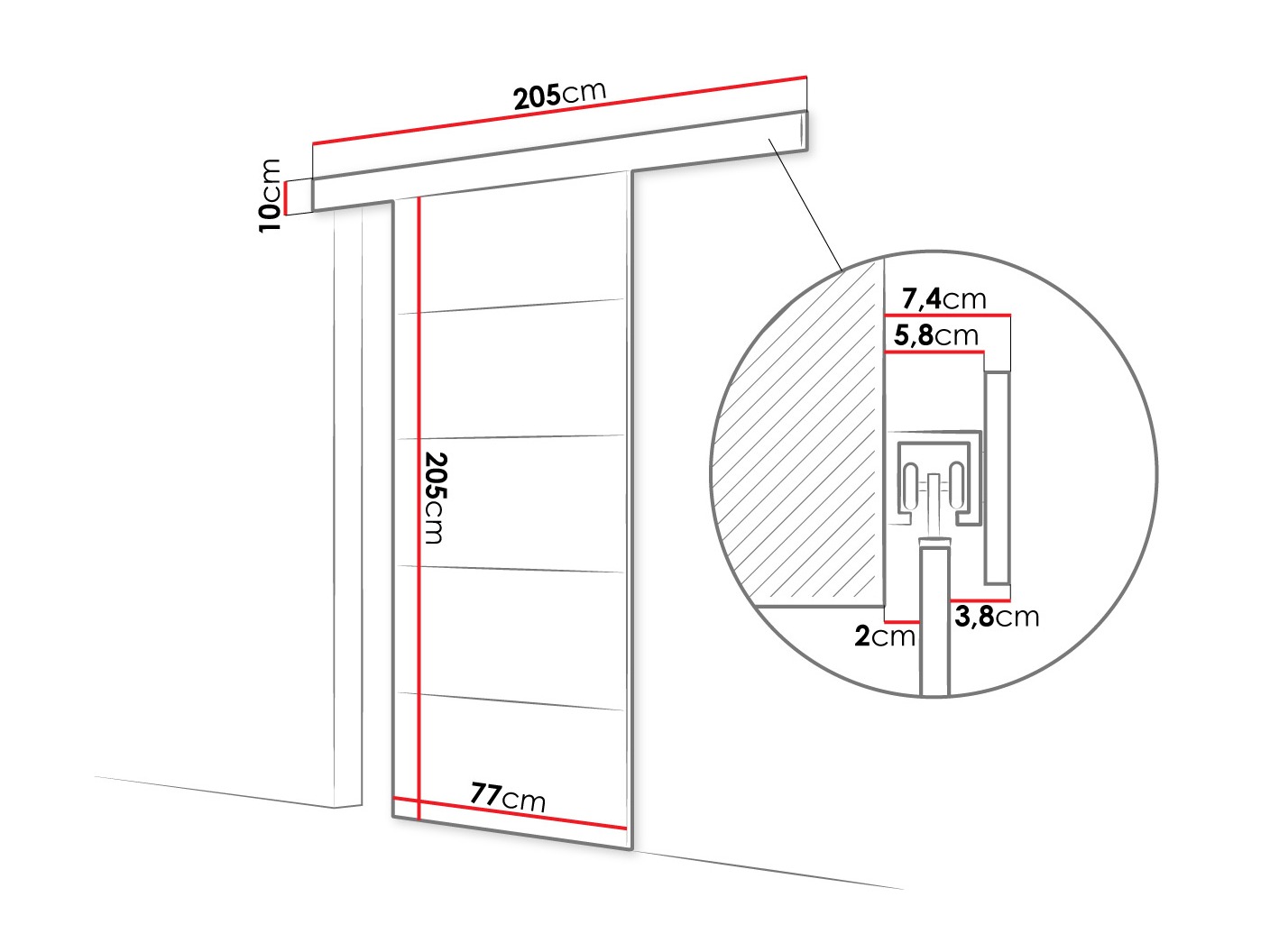 Sliding door Closico Fundus III (Cashmere)
