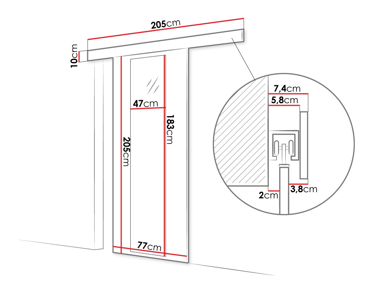 Sliding door Closico Fundus IV (Cashmere)