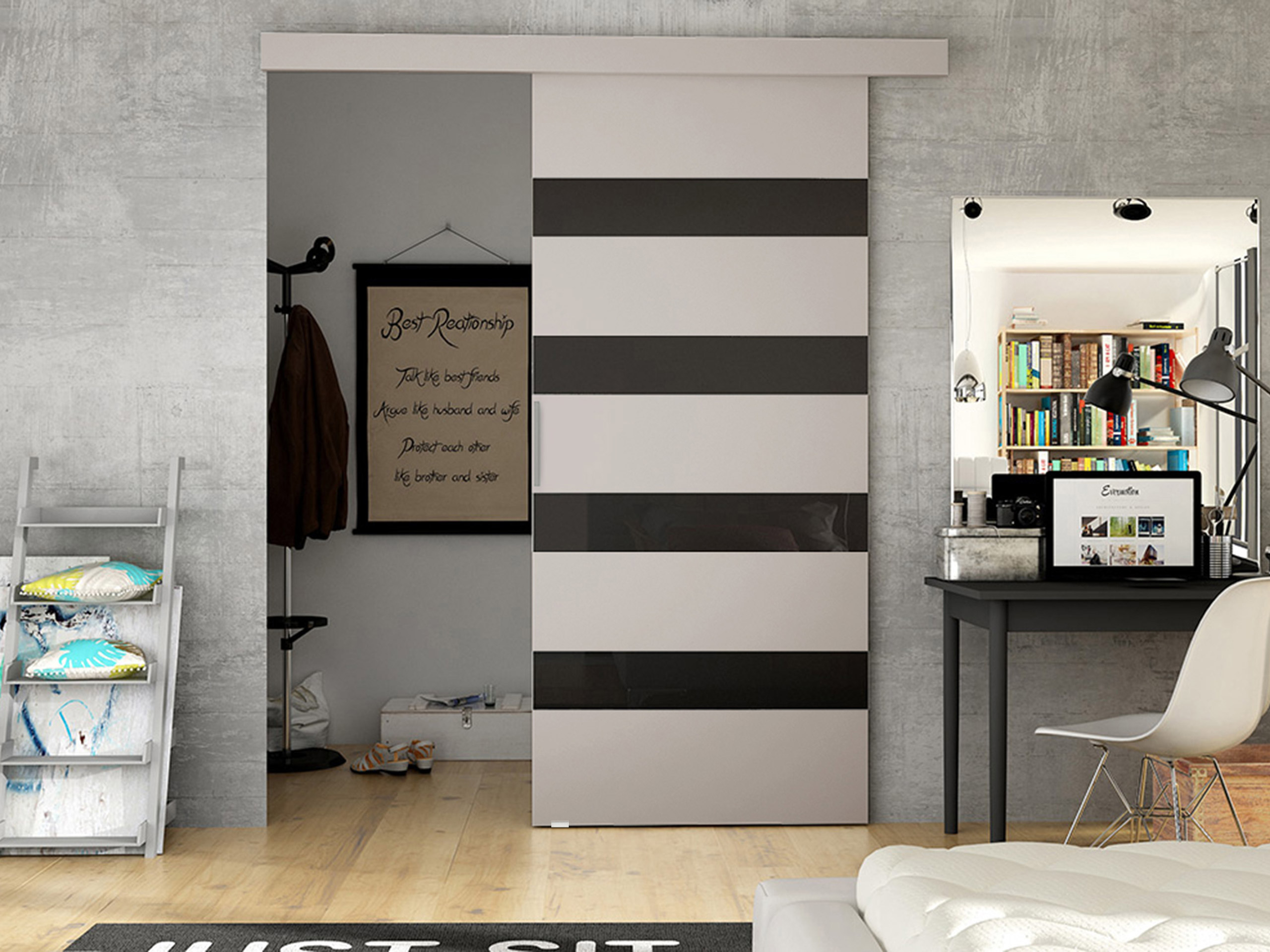 Sliding door Closico Fundus V (Cashmere + Black)