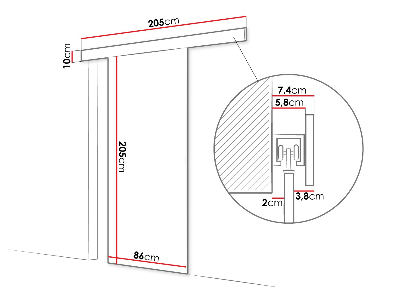 Sliding door Closico Materia I (Cashmere)