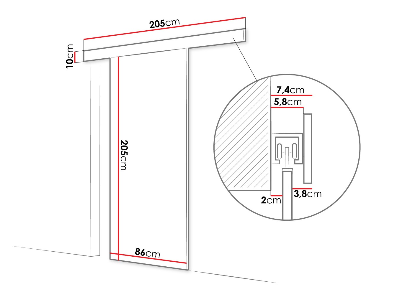 Sliding door Closico Materia II (Cashmere)
