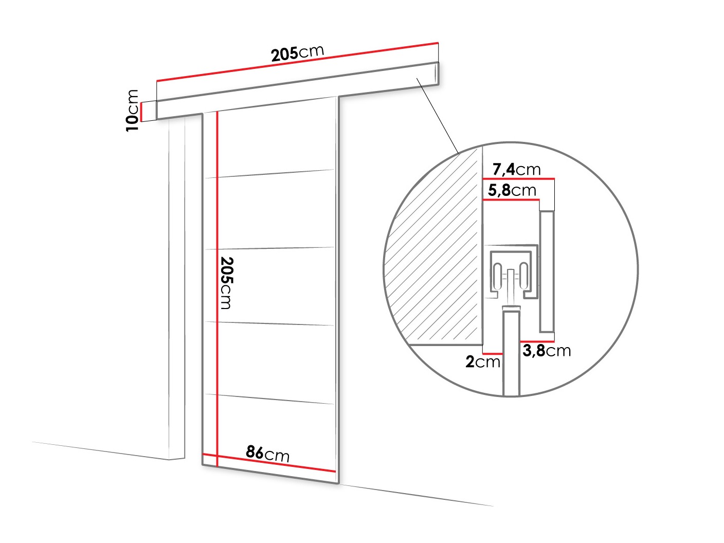 Sliding door Closico Materia III (Cashmere)