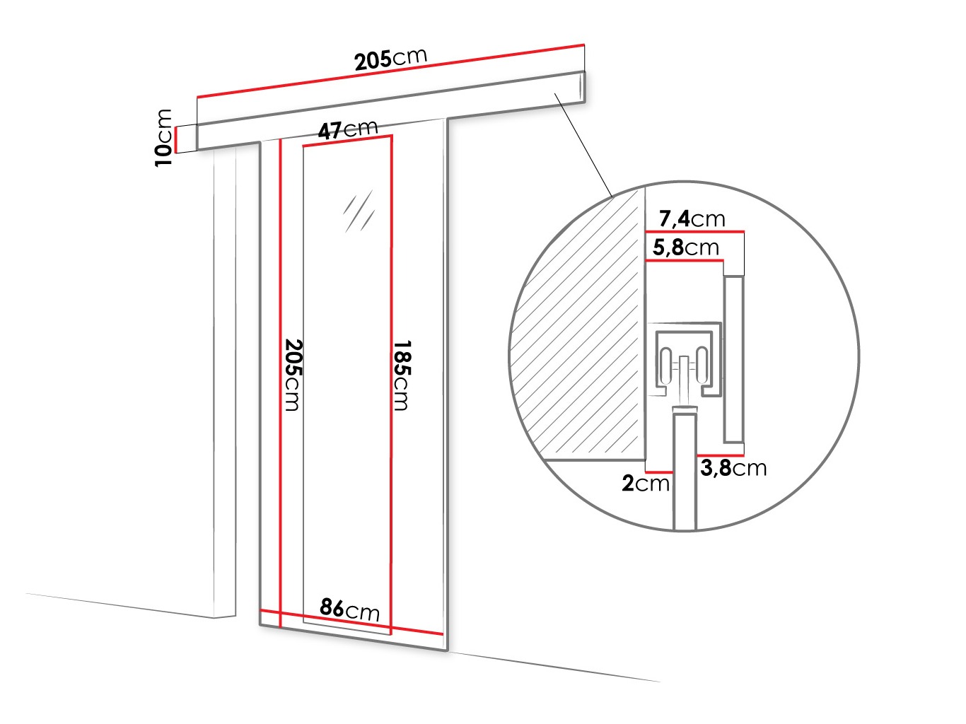 Sliding door Closico Materia IV (Cashmere)