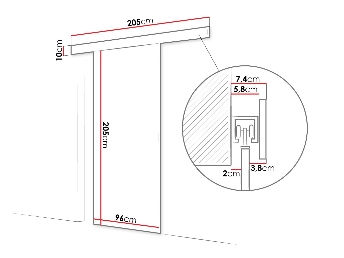 Sliding door Closico Portalis II (Cashmere)