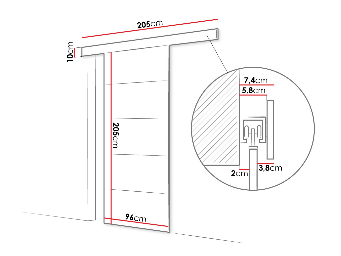 Sliding door Closico Portalis III (Cashmere)