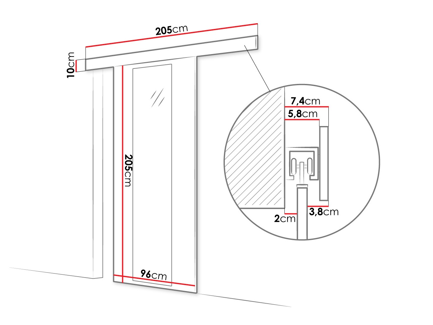 Sliding door Closico Portalis IV (Cashmere)