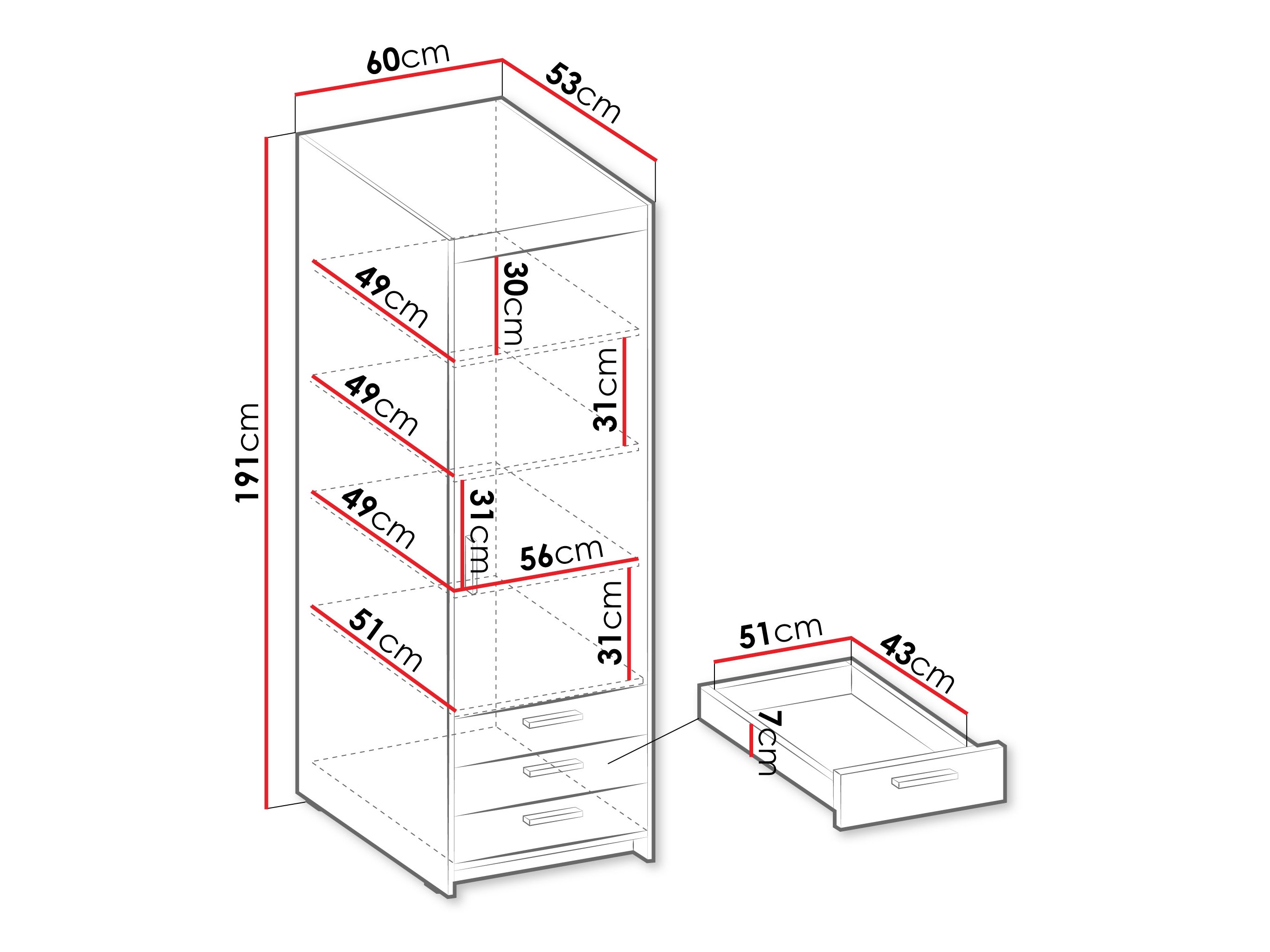 Bookcase Novduni 110 (Oak)