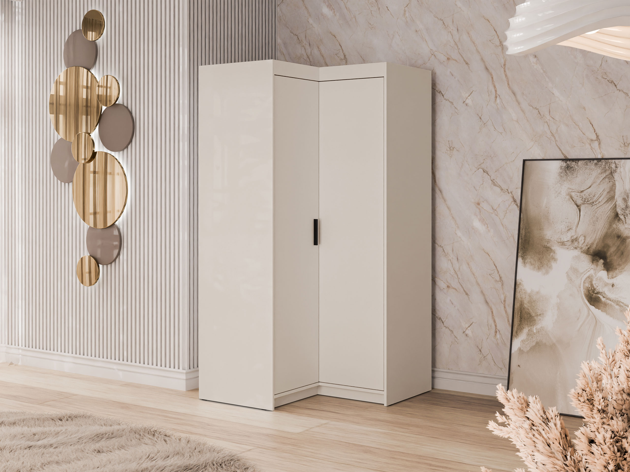 Corner wardrobe Novduni 116 (Beige)