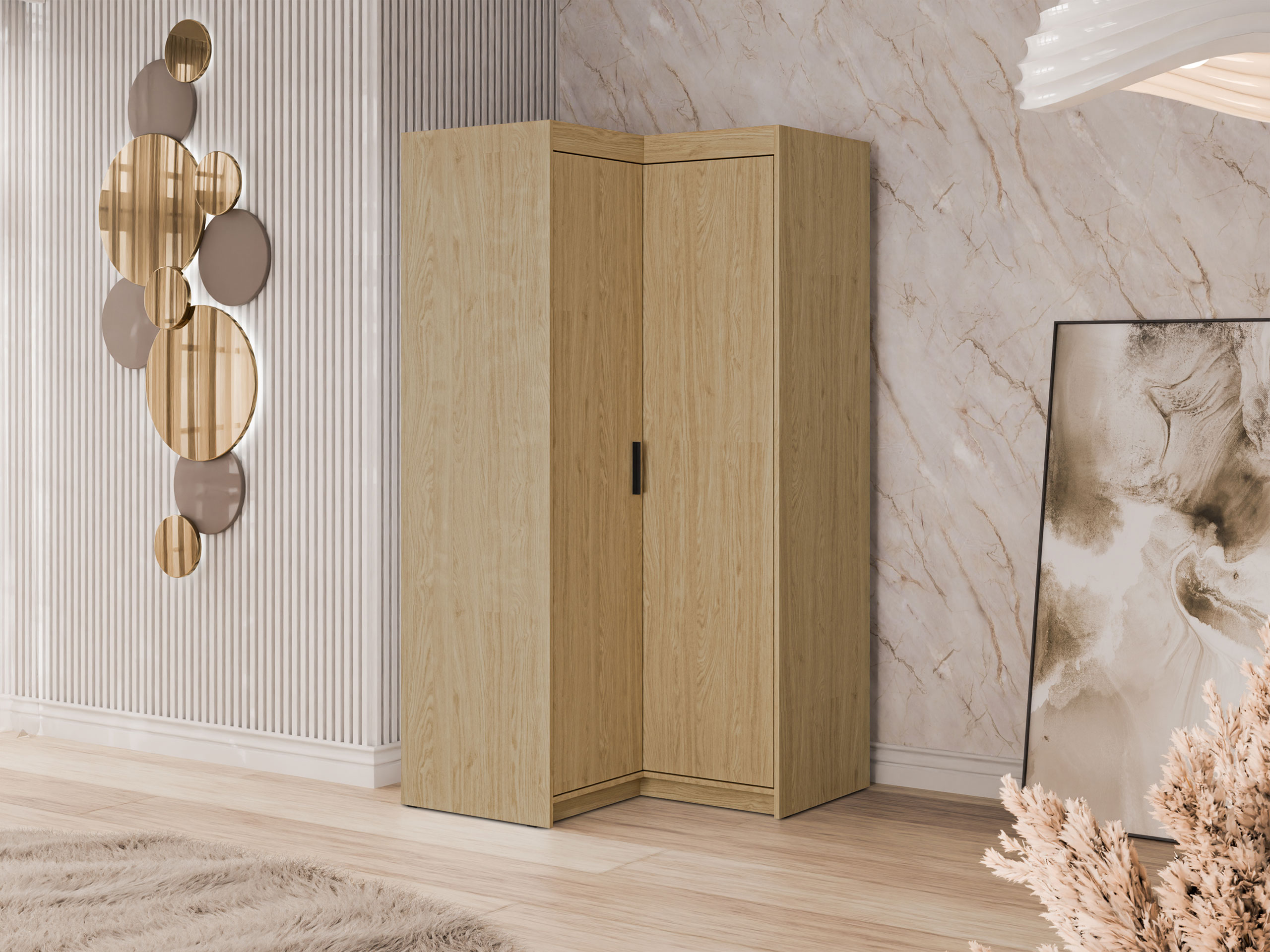 Corner wardrobe Novduni 116 (Oak)