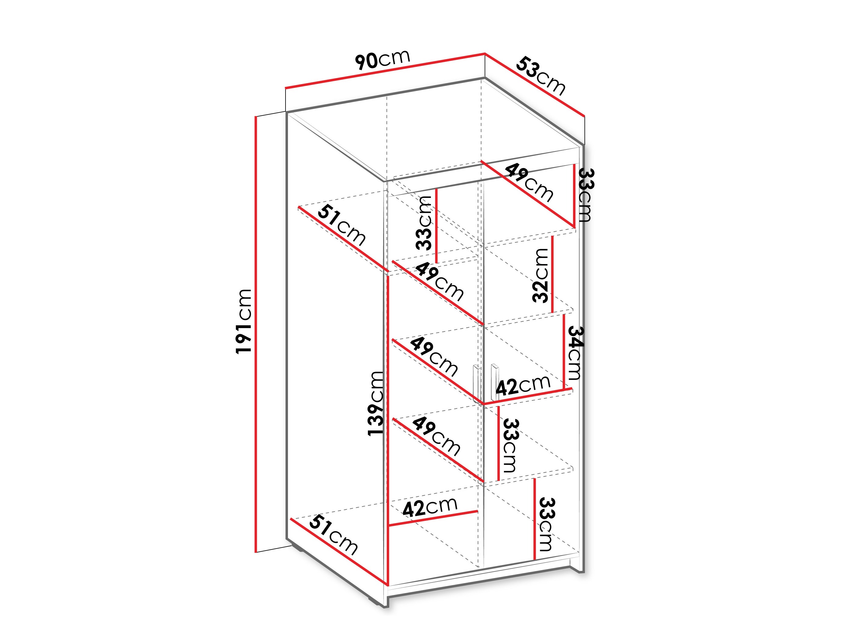 Wardrobe Novduni 100 (Oak)