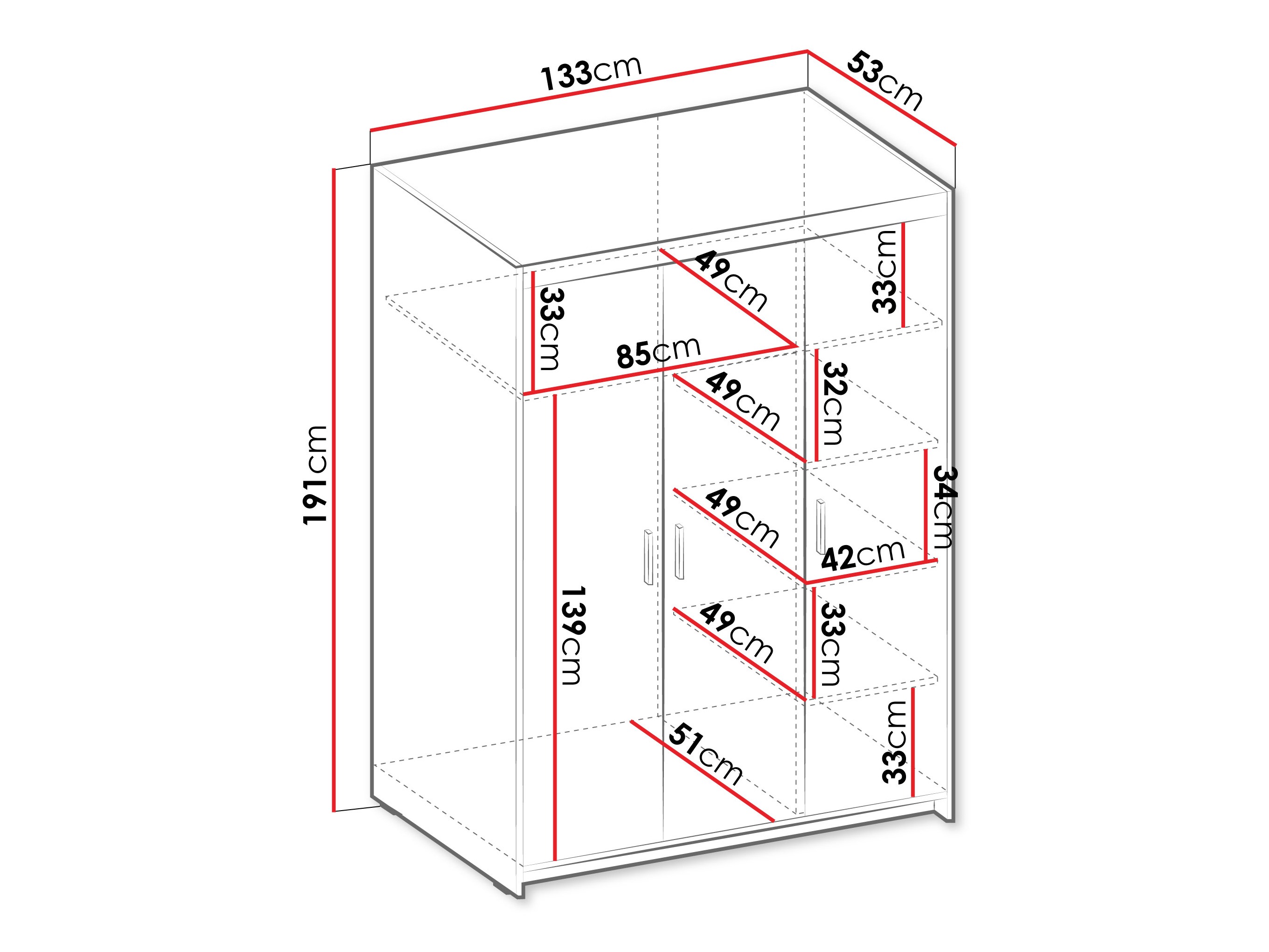 Wardrobe Novduni 101 (Oak)