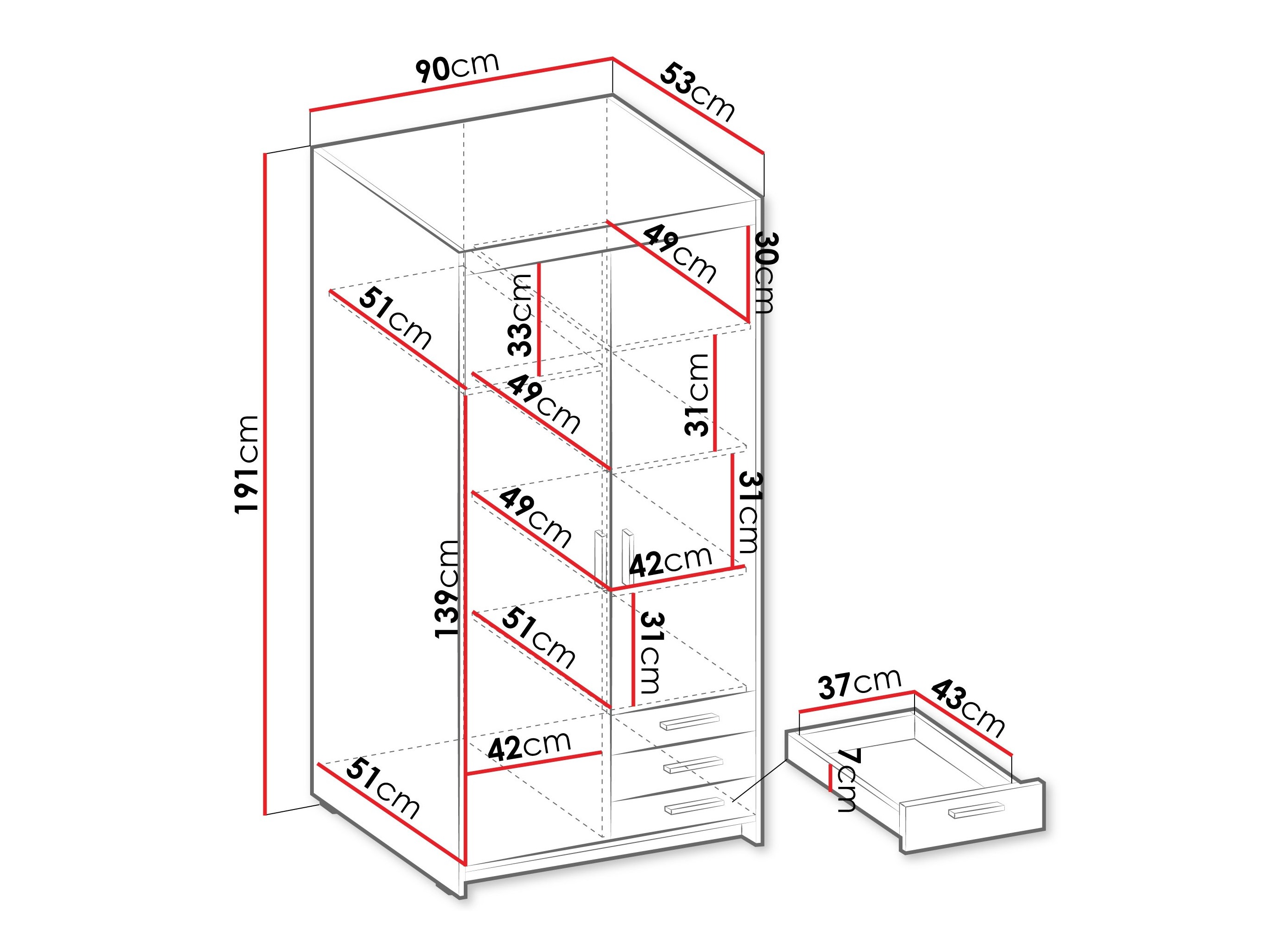Wardrobe Novduni 112 (Oak)