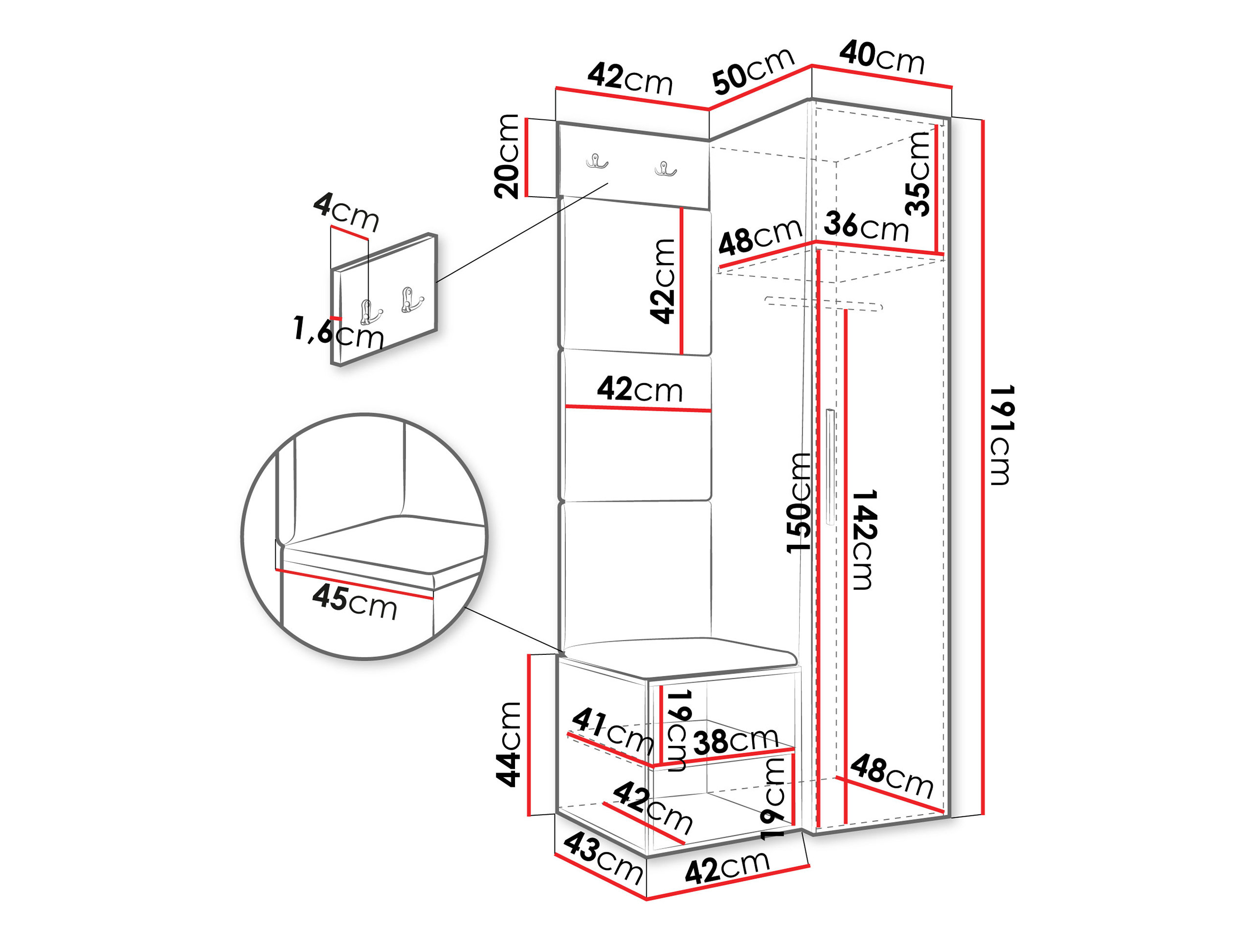Hallway set Hartford 524 (White)