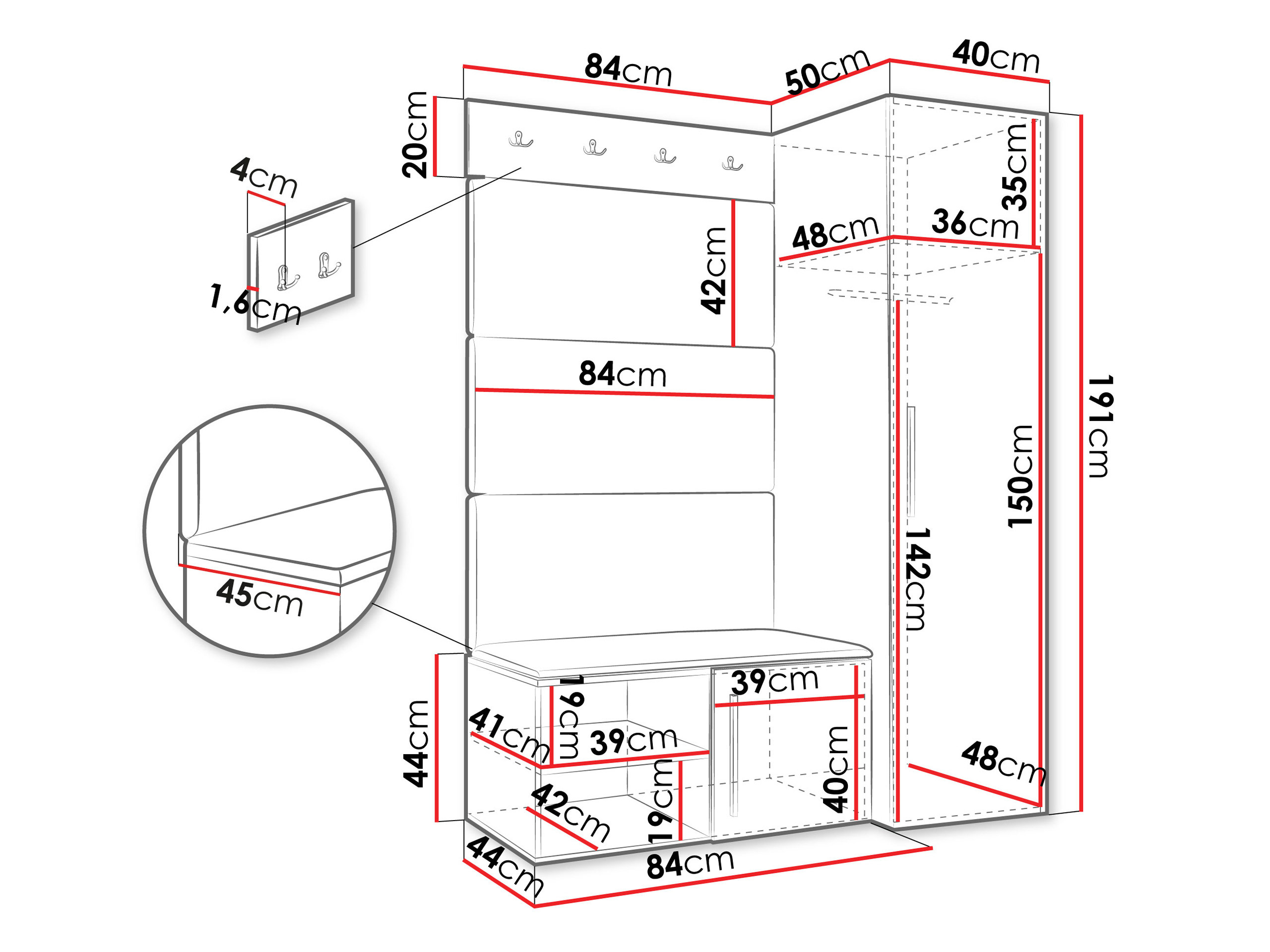 Hallway set Nitos II (White)