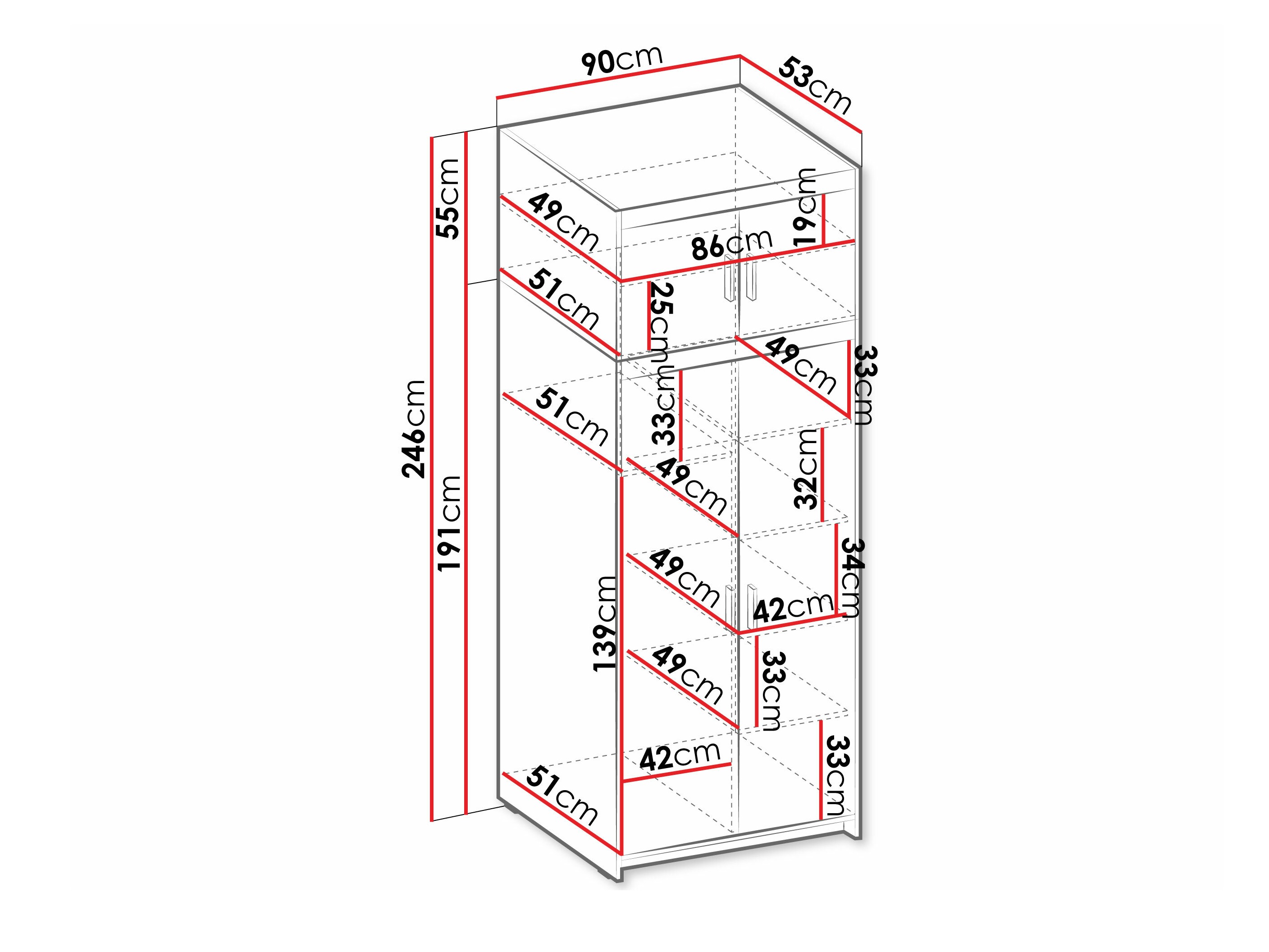 Wardrobe Novduni 103 (Lefkas oak)