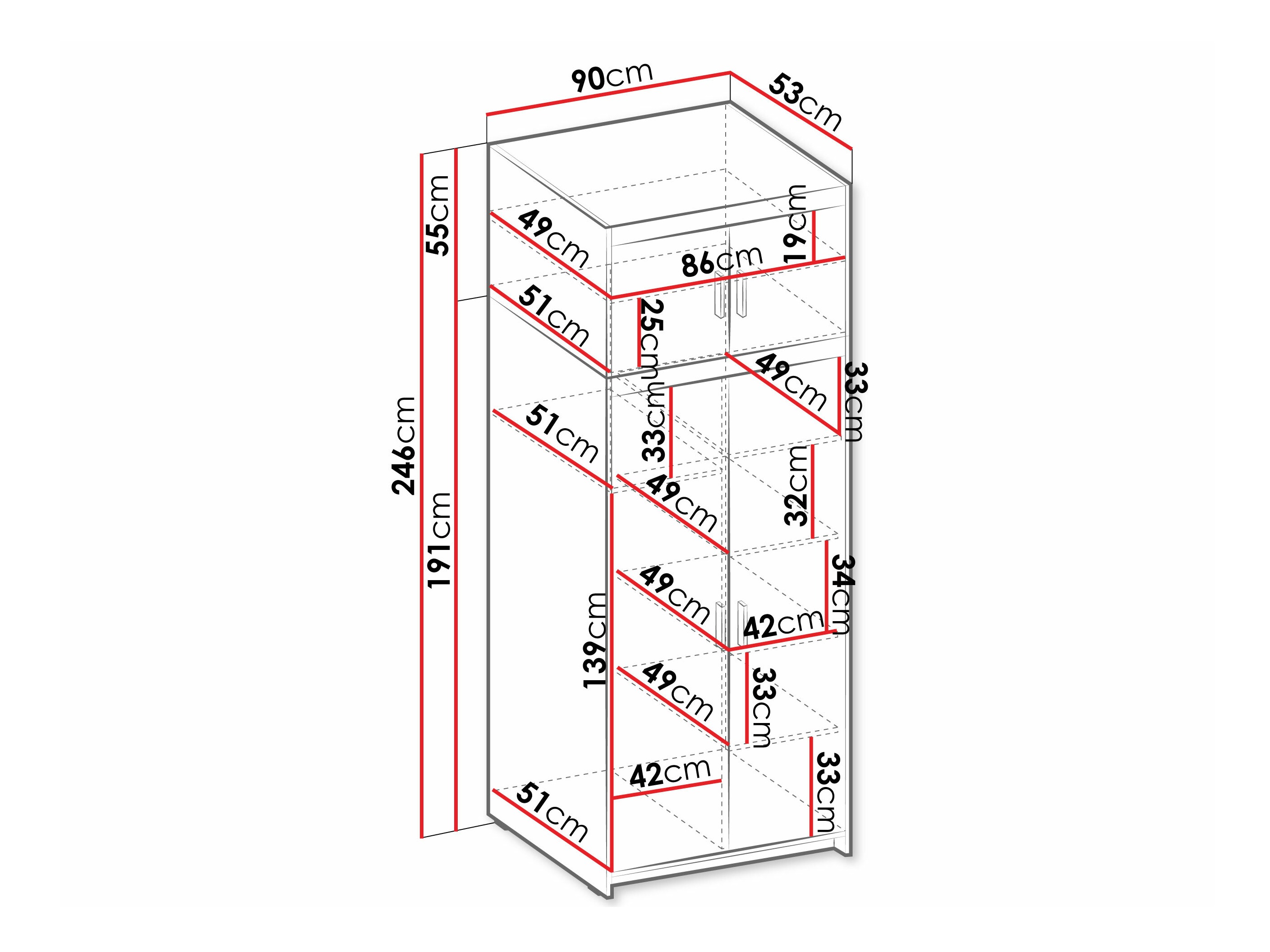 Wardrobe Novduni 103 (Sonoma oak)