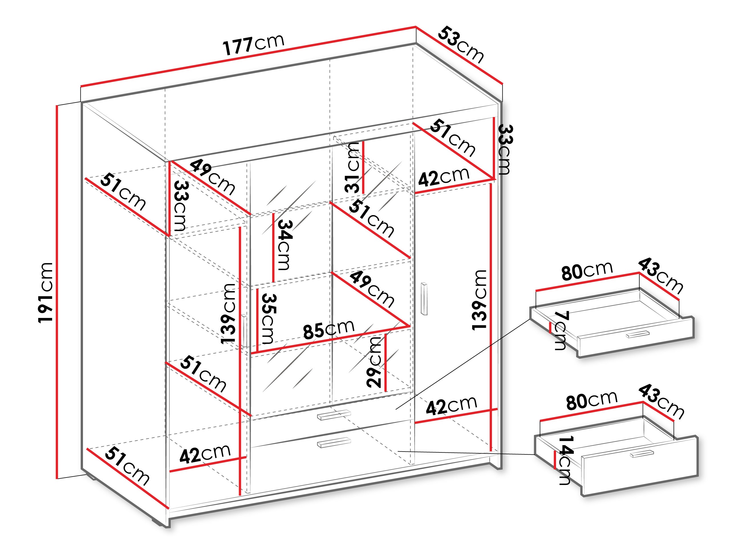 Wardrobe Novduni 108 (Oak)