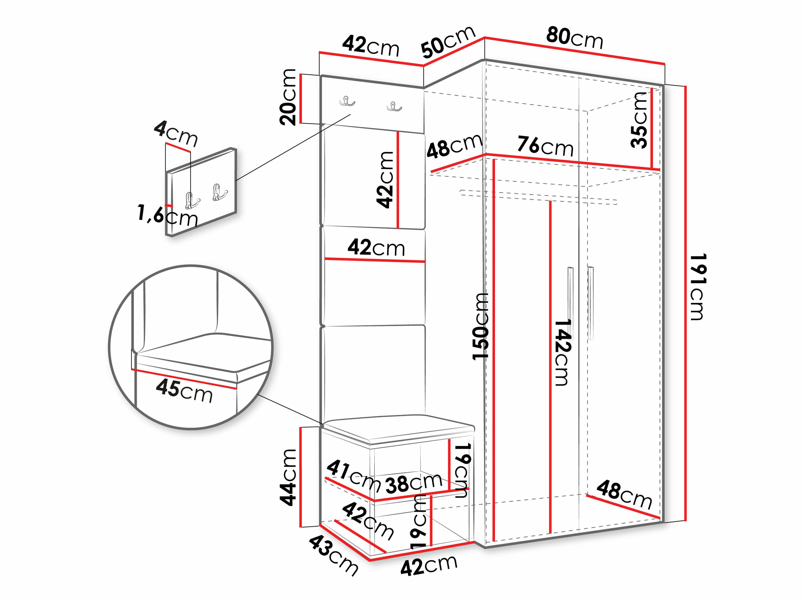 Hallway set Hartford 523 (White)