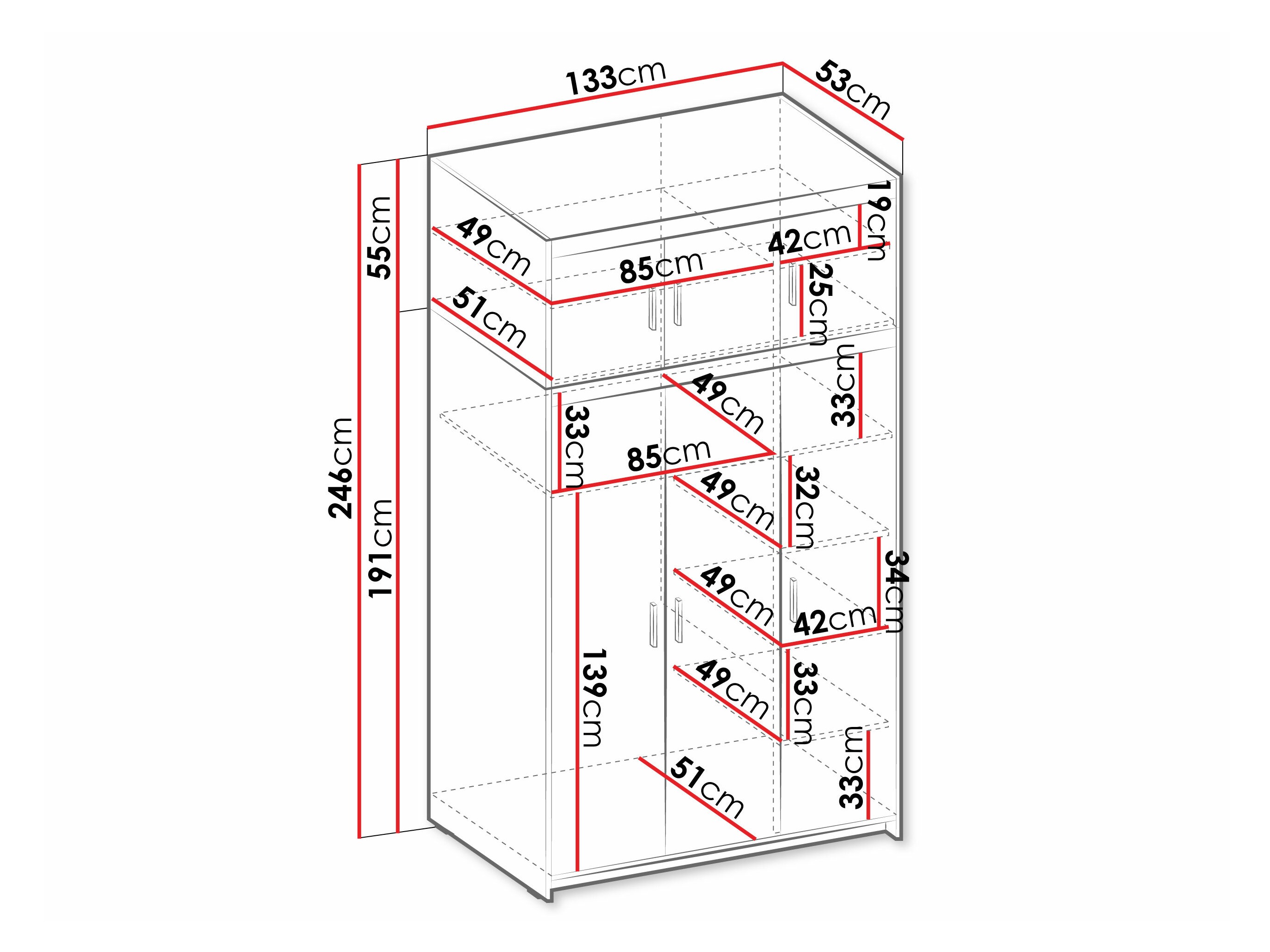 Wardrobe Novduni 104 (White)