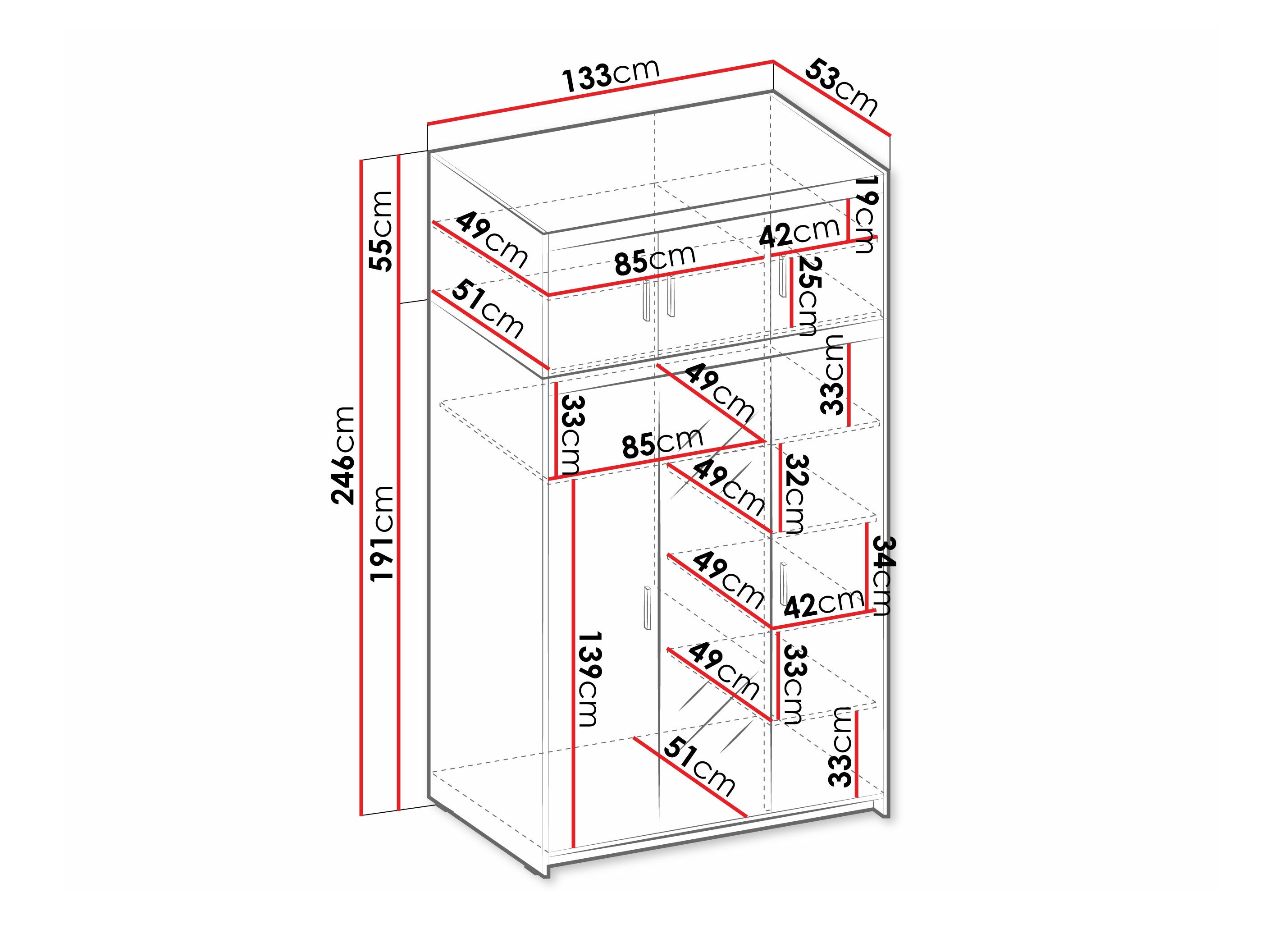 Wardrobe Novduni 105 (Lefkas oak)