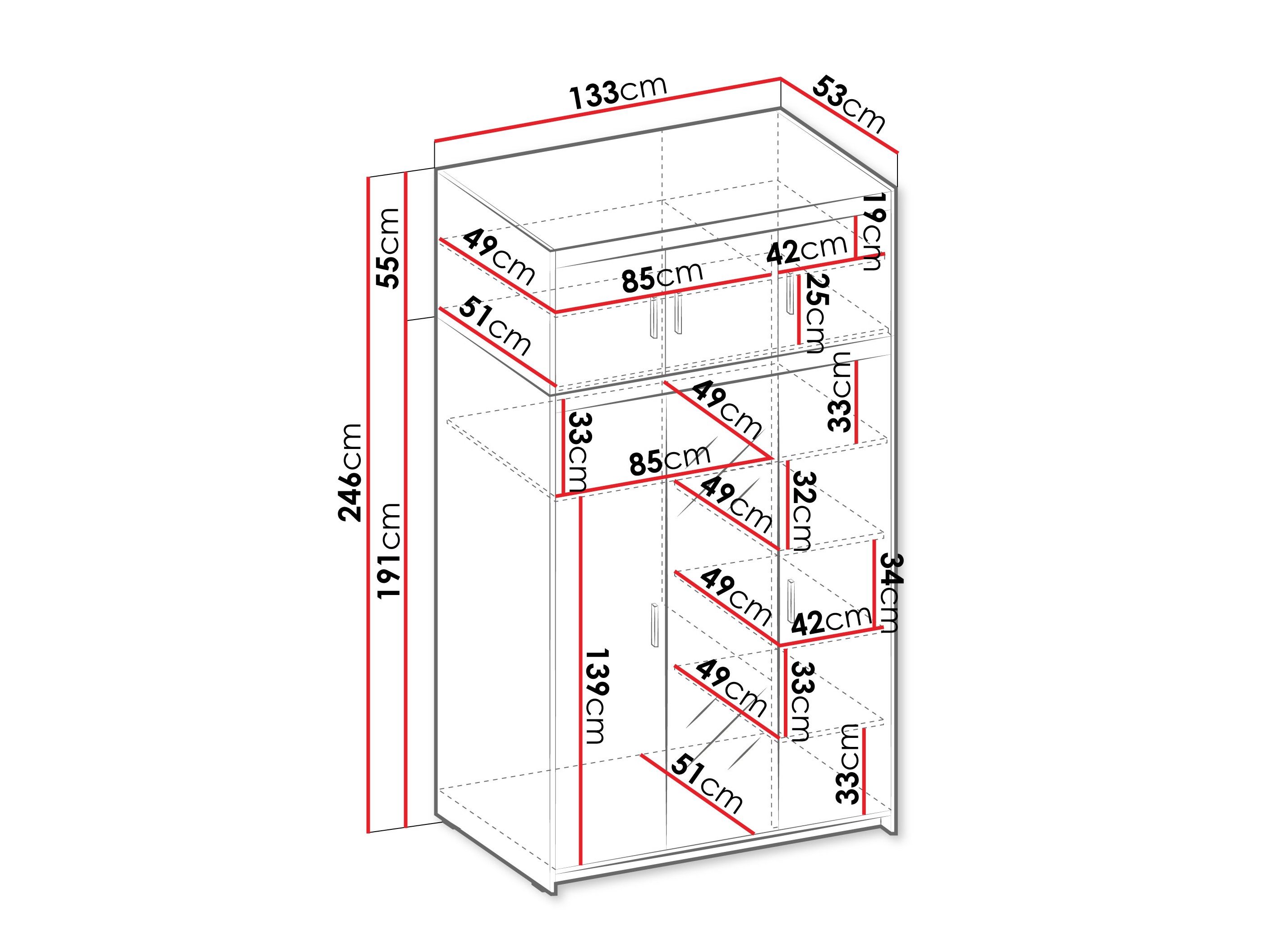 Wardrobe Novduni 105 (Oak)