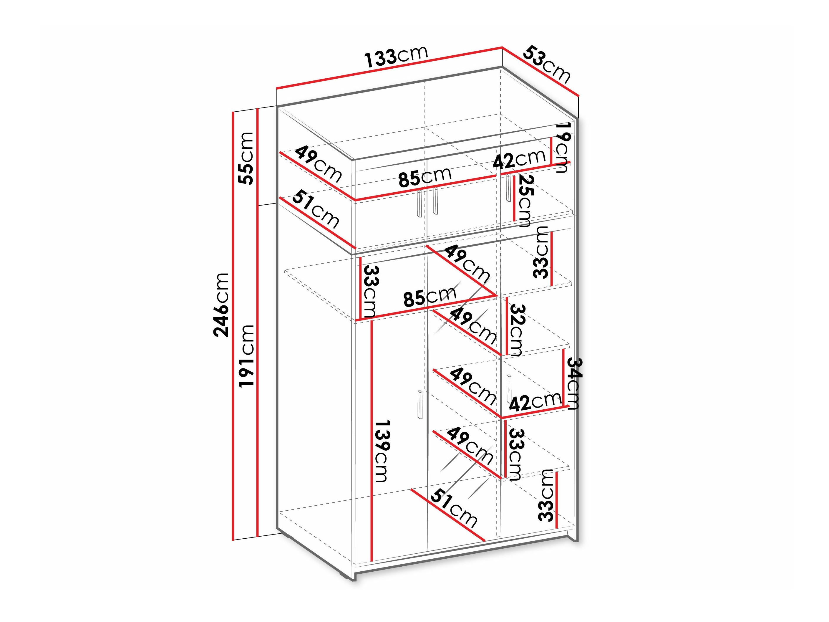 Wardrobe Novduni 105 (White)